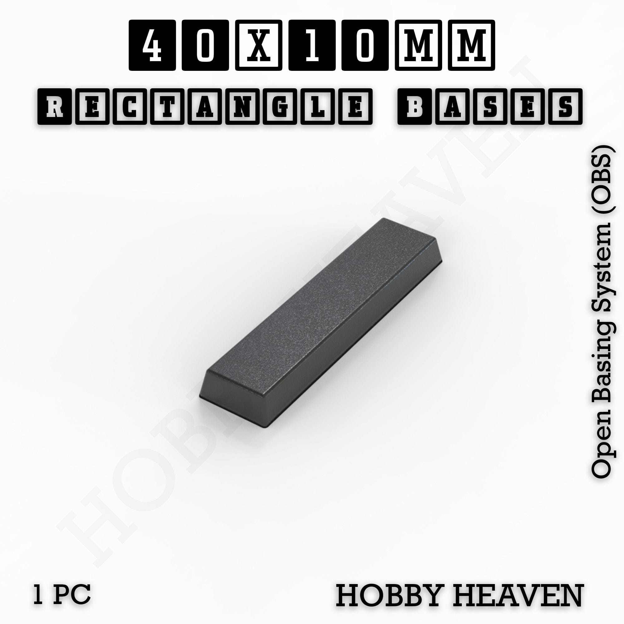 Base Rectangle Bases Range Sizes - 75x30mm to 125x40mm Medium Sizes 3d Print Full Range Tabletop Games