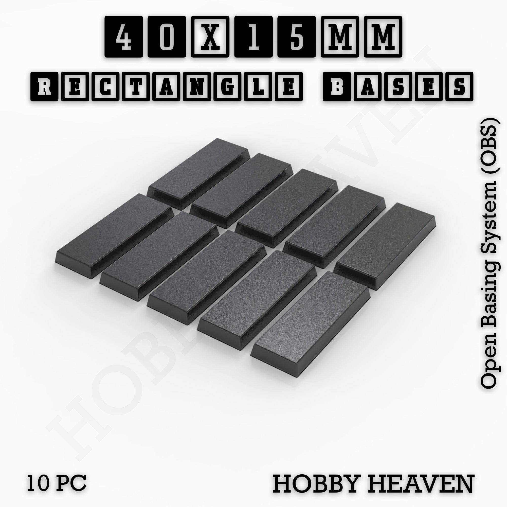 Base Rectangle Bases Range Sizes - 75x30mm to 125x40mm Medium Sizes 3d Print Full Range Tabletop Games