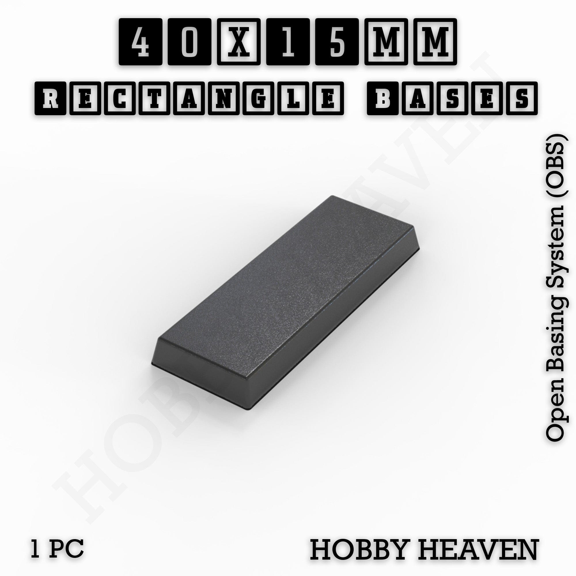 Base Rectangle Bases Range Sizes - 75x30mm to 125x40mm Medium Sizes 3d Print Full Range Tabletop Games