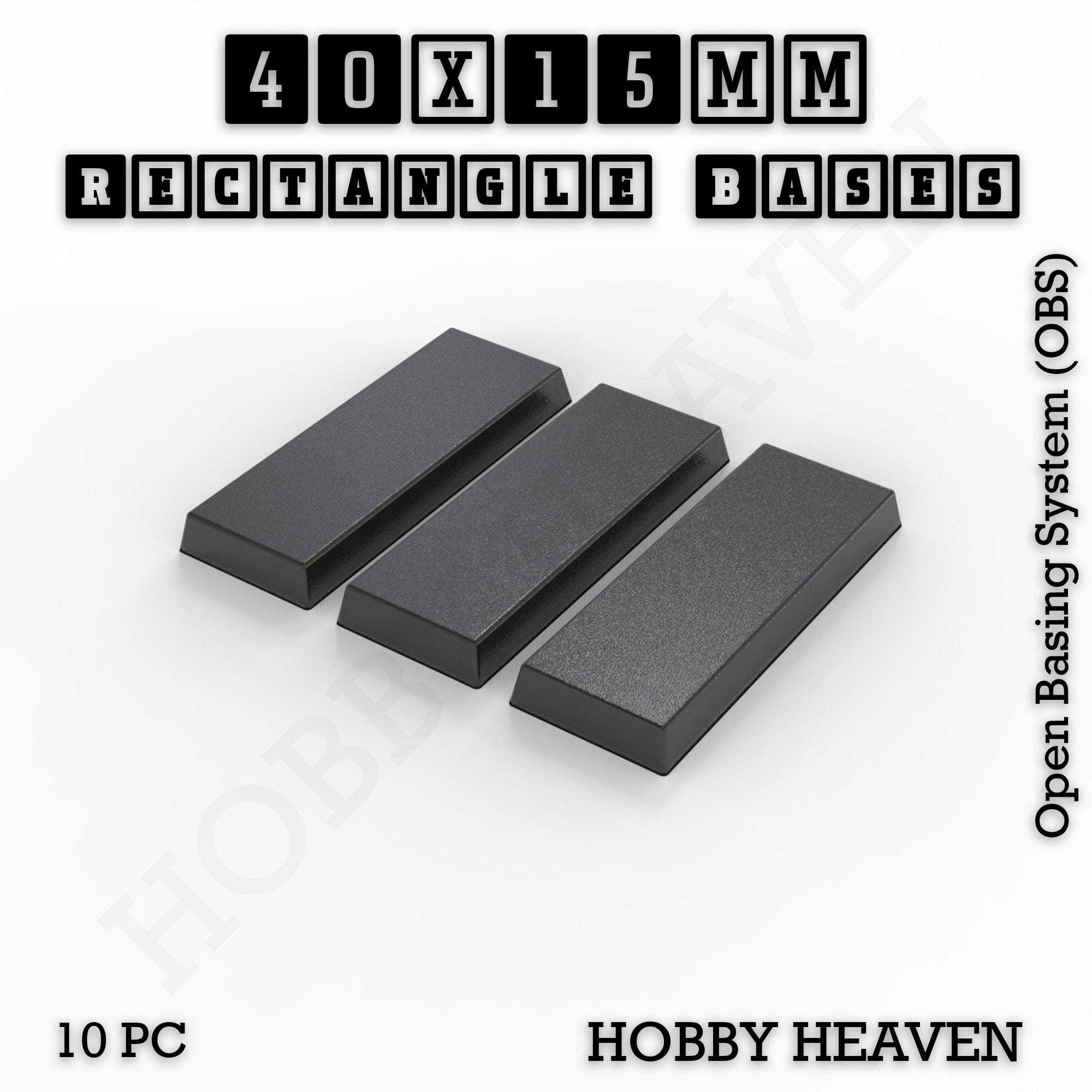 Base Rectangle Bases Range Sizes - 75x30mm to 125x40mm Medium Sizes 3d Print Full Range Tabletop Games