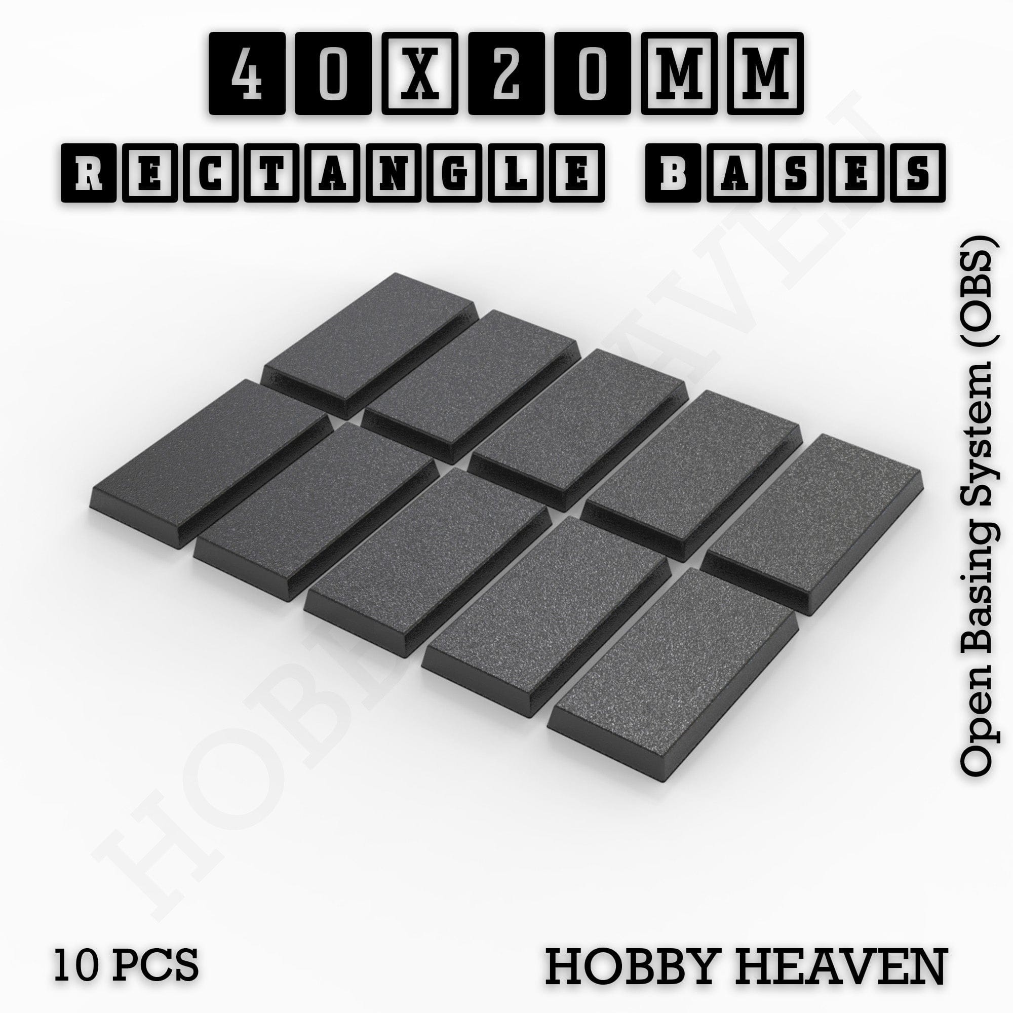 Base Rectangle Bases Range Sizes - 75x30mm to 125x40mm Medium Sizes 3d Print Full Range Tabletop Games