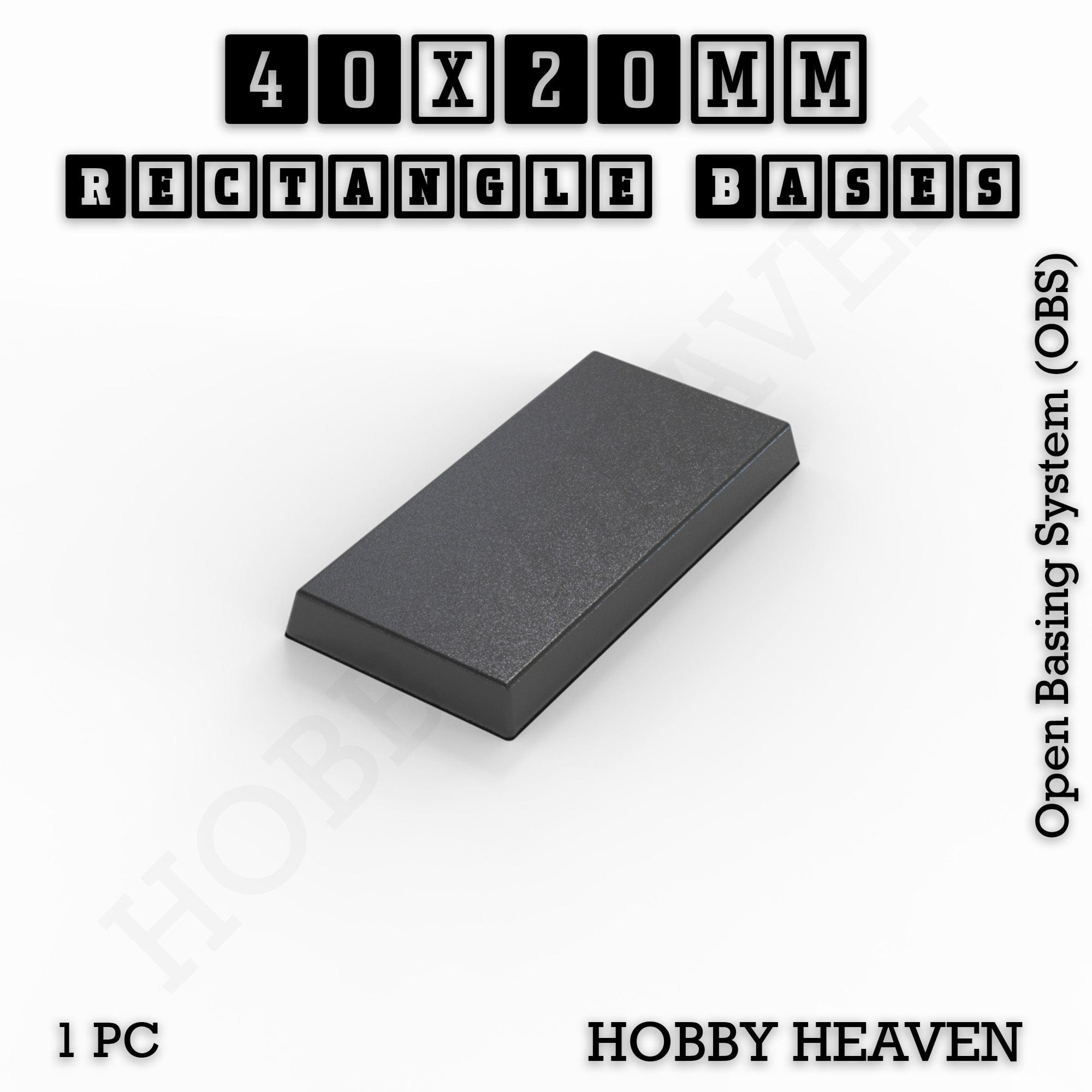Base Rectangle Bases Range Sizes - 75x30mm to 125x40mm Medium Sizes 3d Print Full Range Tabletop Games