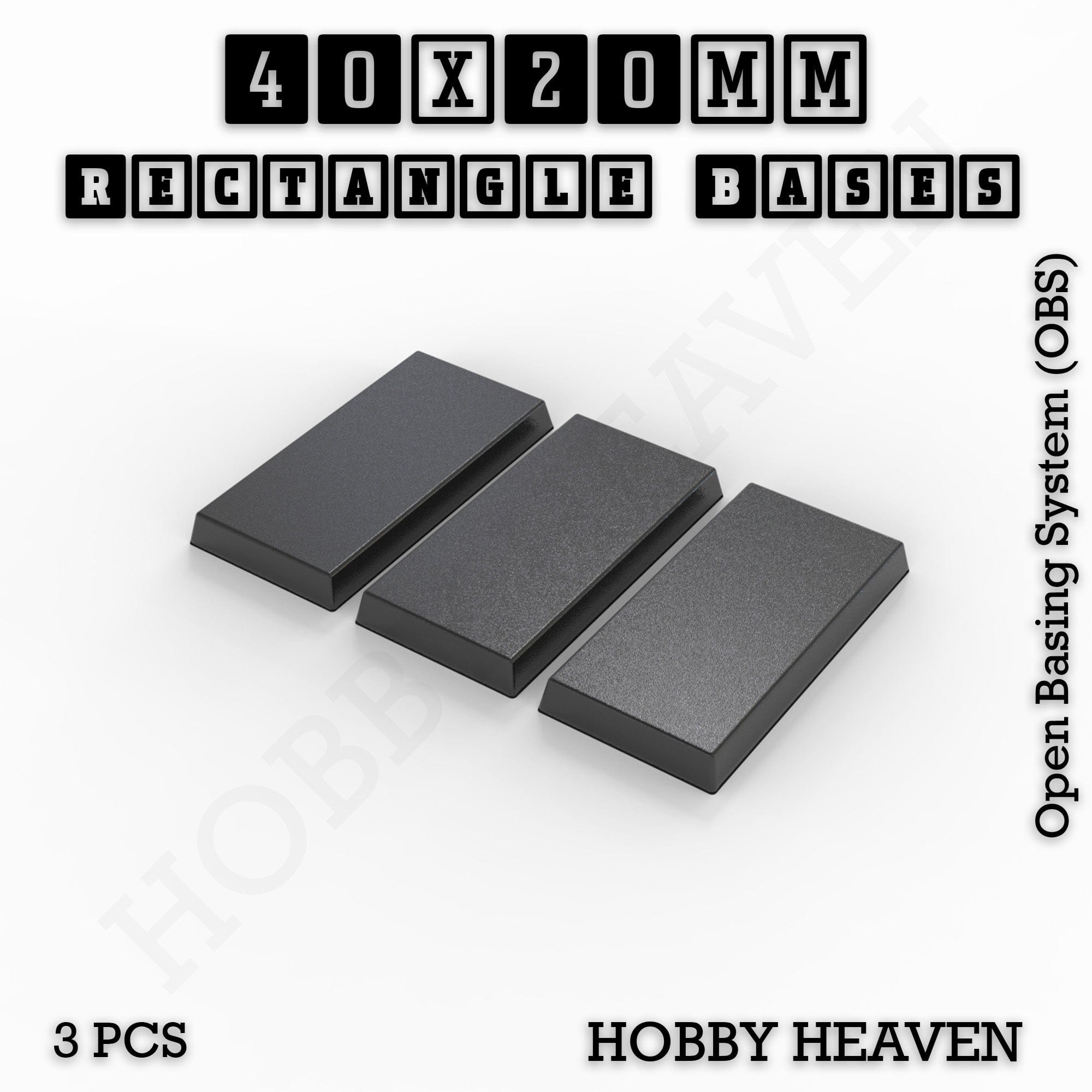 Base Rectangle Bases Range Sizes - 75x30mm to 125x40mm Medium Sizes 3d Print Full Range Tabletop Games