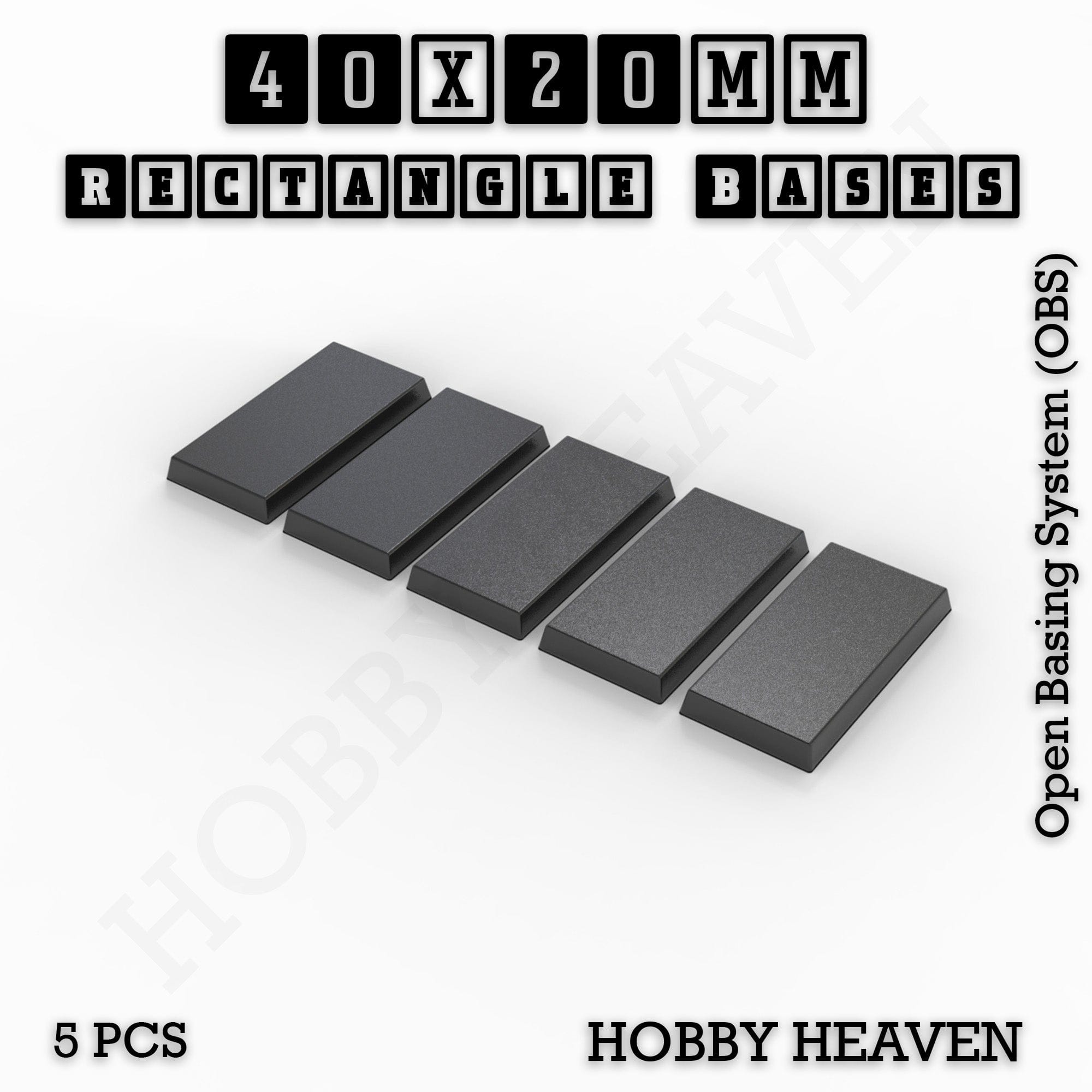 Base Rectangle Bases Range Sizes - 75x30mm to 125x40mm Medium Sizes 3d Print Full Range Tabletop Games