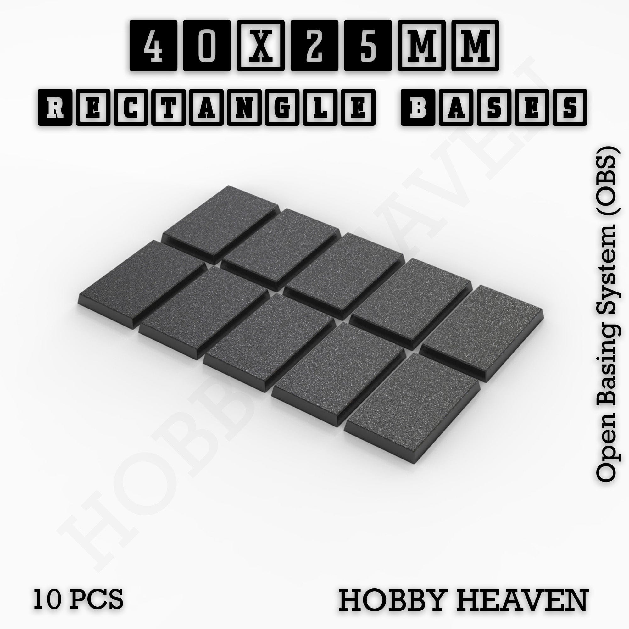 Base Rectangle Bases Range Sizes - 75x30mm to 125x40mm Medium Sizes 3d Print Full Range Tabletop Games