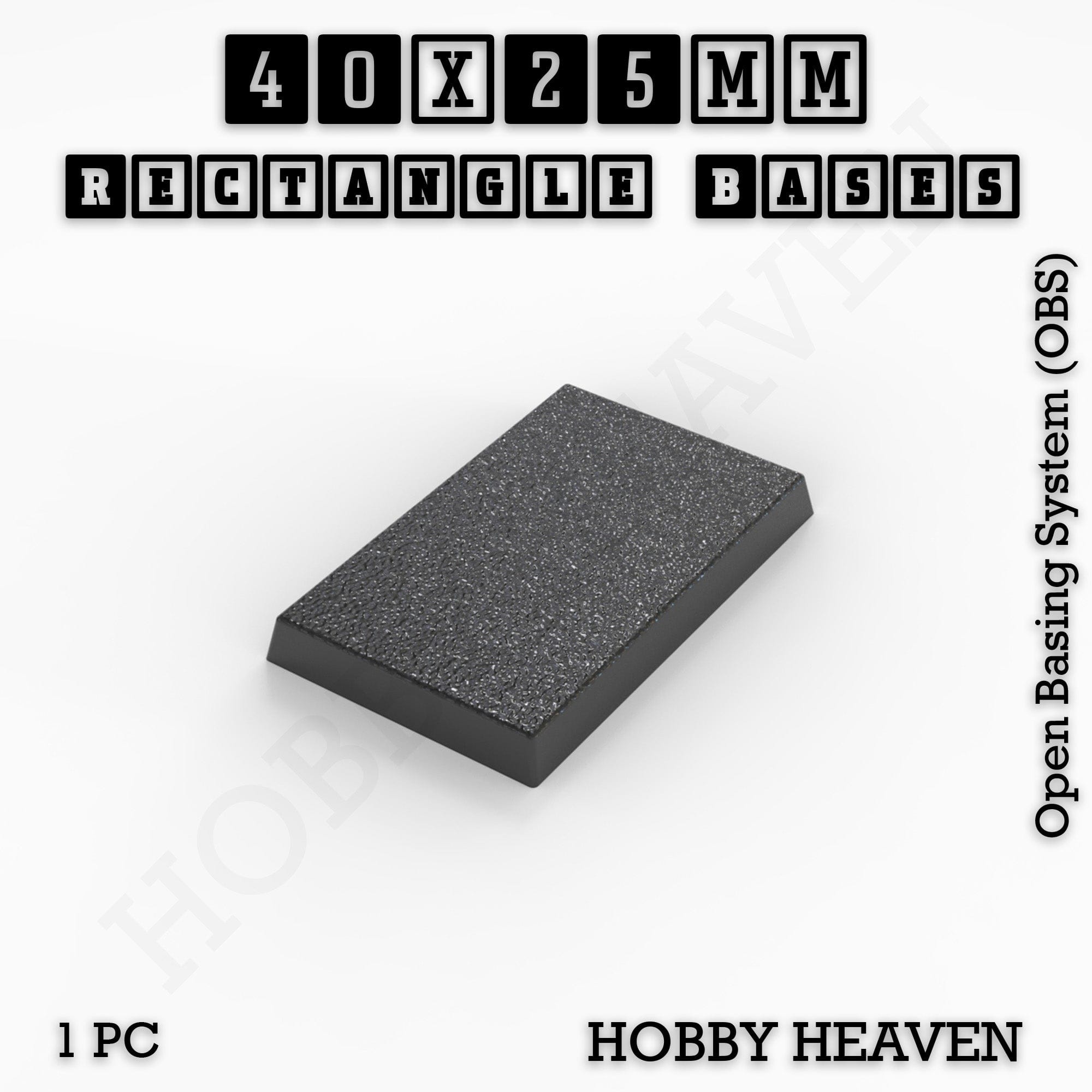 Base Rectangle Bases Range Sizes - 75x30mm to 125x40mm Medium Sizes 3d Print Full Range Tabletop Games