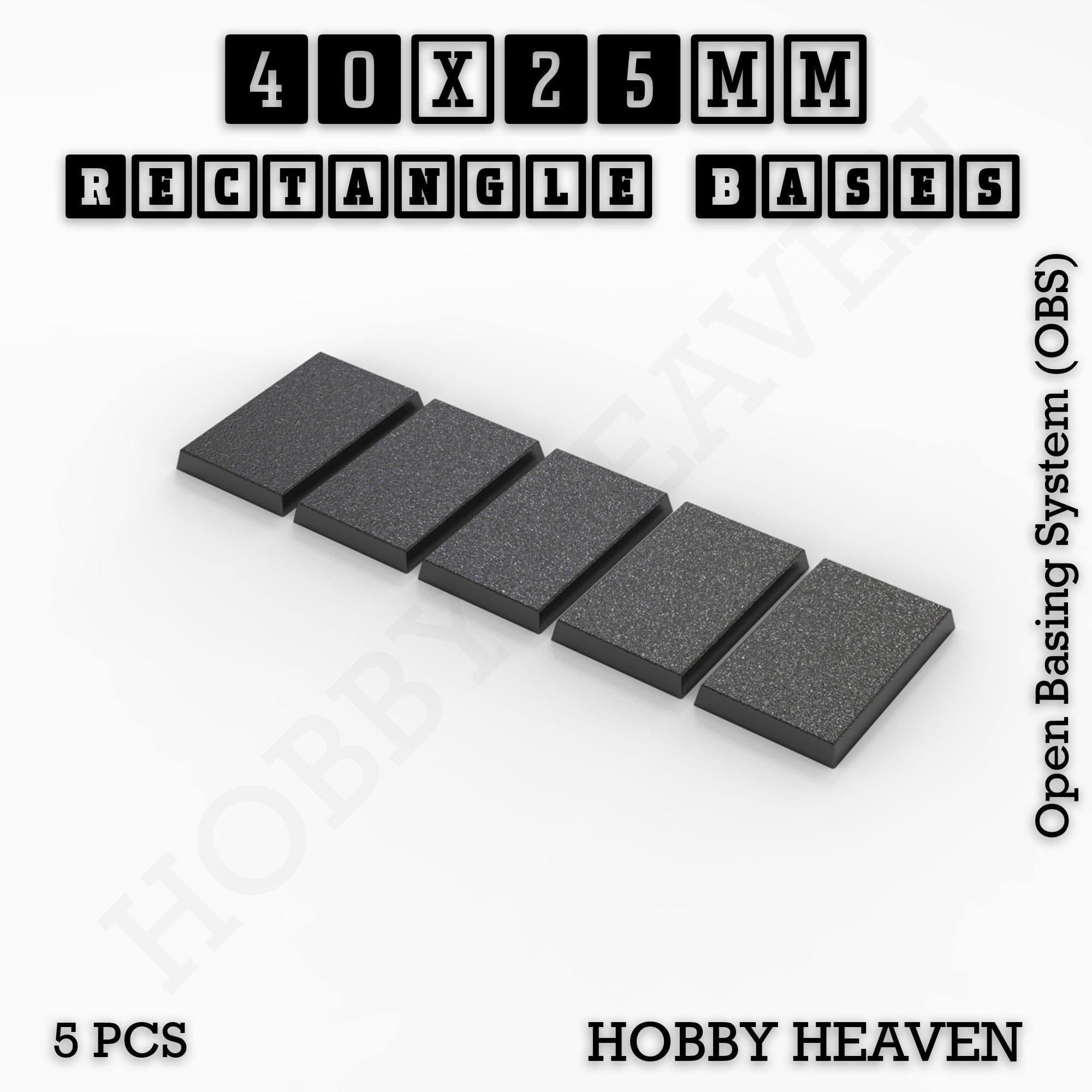 Base Rectangle Bases Range Sizes - 75x30mm to 125x40mm Medium Sizes 3d Print Full Range Tabletop Games