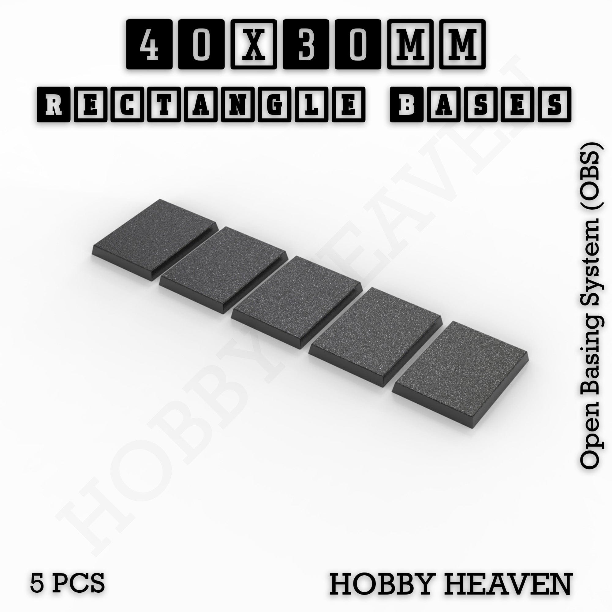 Base Rectangle Bases Range Sizes - 75x30mm to 125x40mm Medium Sizes 3d Print Full Range Tabletop Games