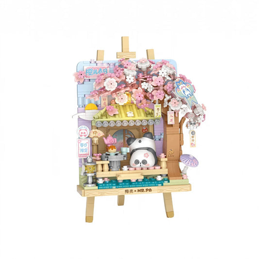 LOZ Spring Cherry Blossoms Panda Painting Easel 7203 6932691972035