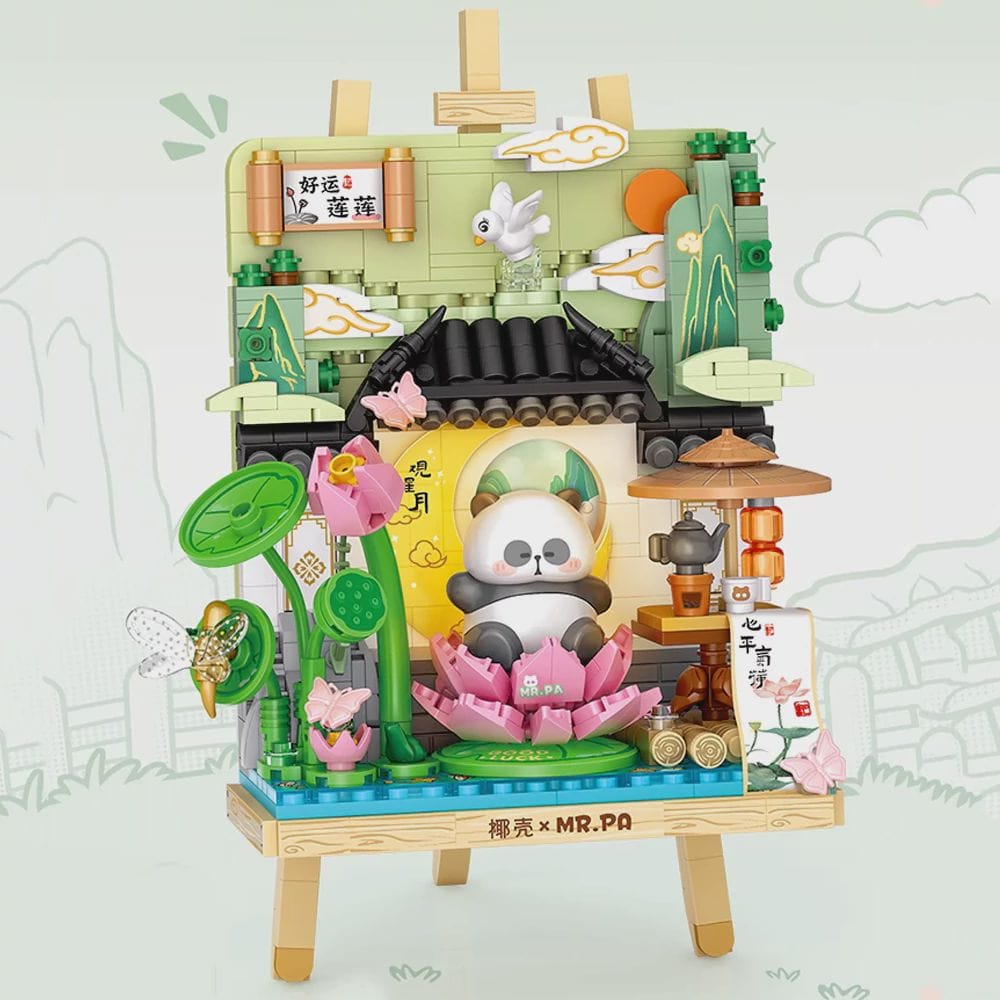 LOZ Lotus Garden Panda Painting Easel 7204 6932691972042