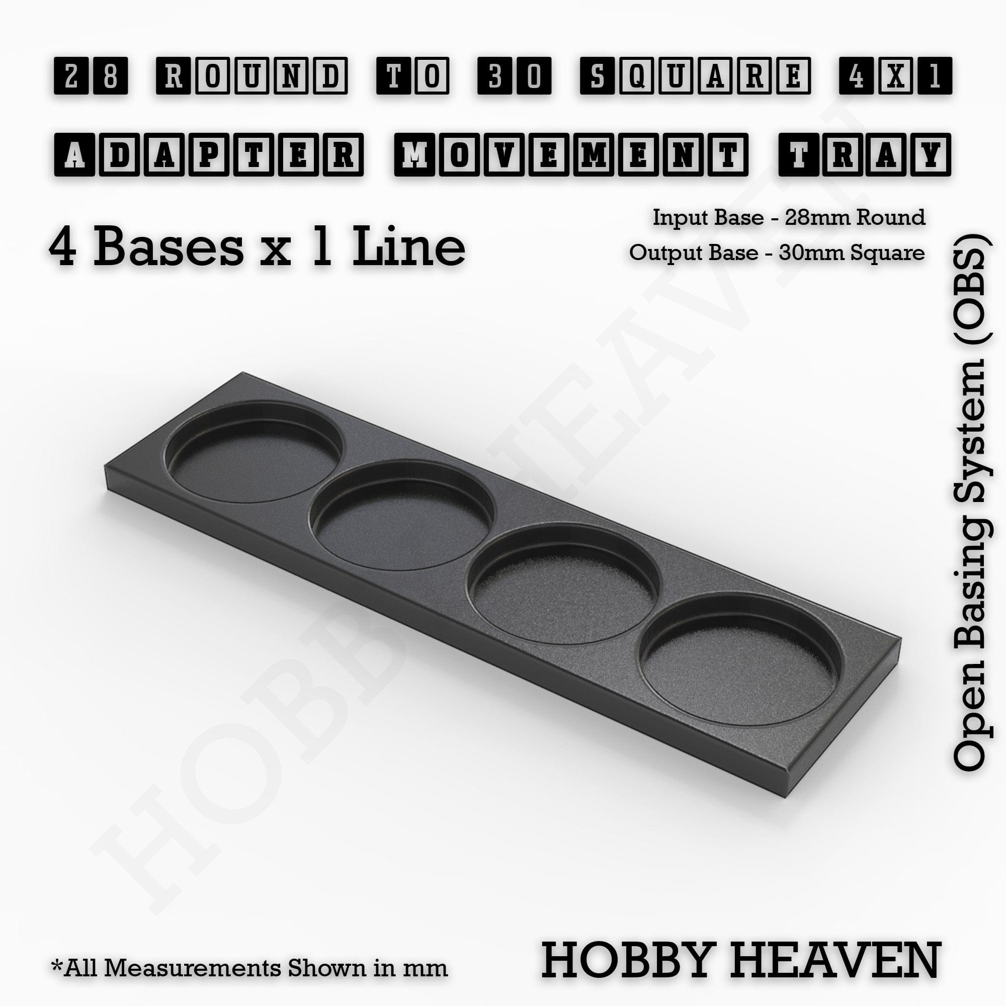 Movement Tray Round to Square Movement Trays Adapters for Tabletop Games