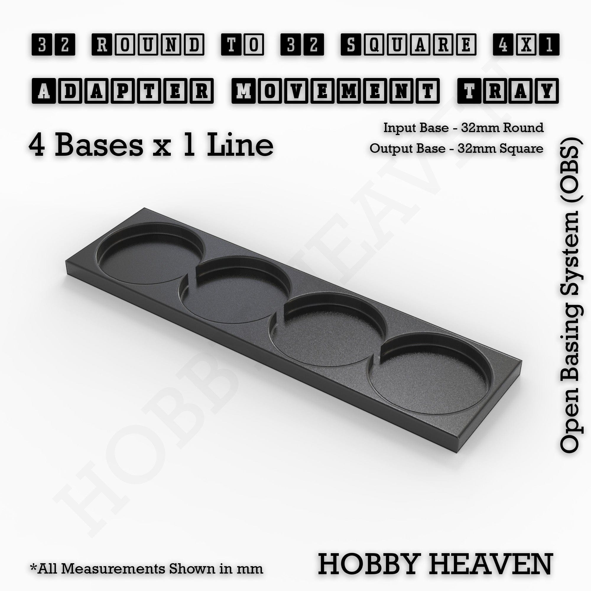 Movement Tray Round to Square Movement Trays Adapters for Tabletop Games