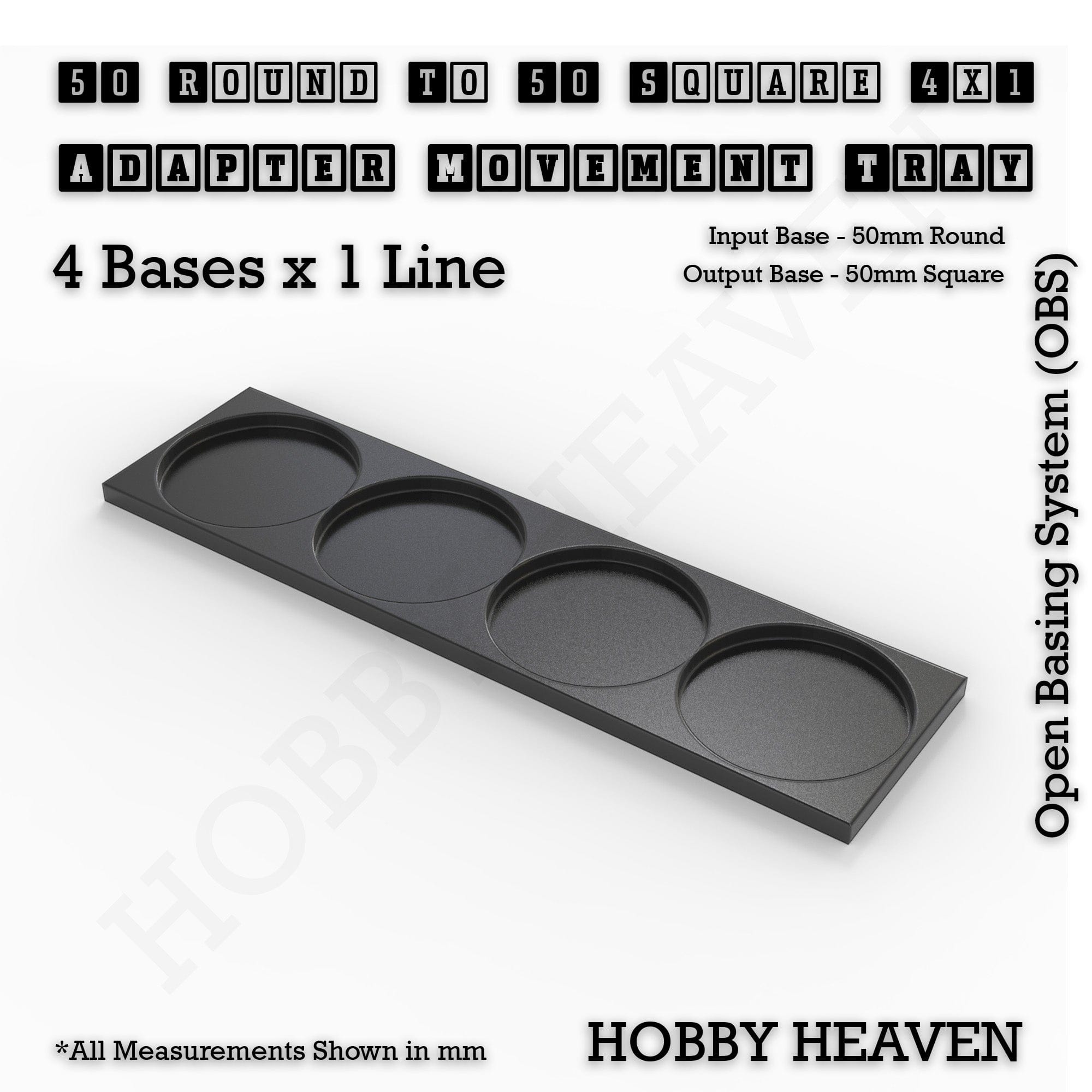 Movement Tray Round to Square Movement Trays Adapters for Tabletop Games