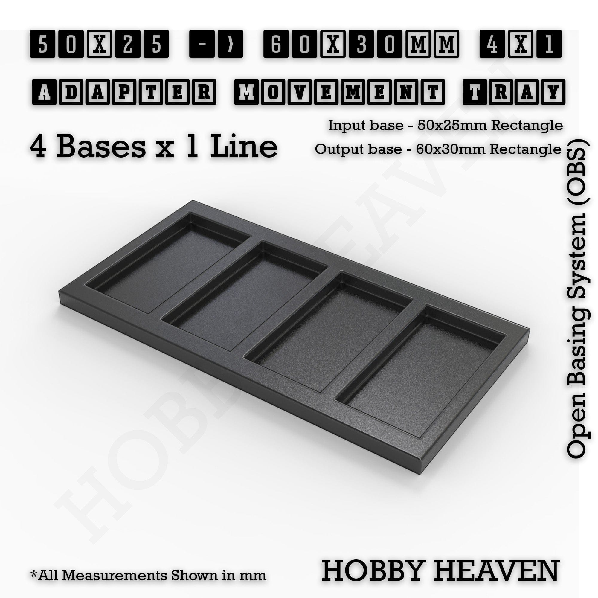 Movement Tray Square and Rectangle Movement Trays Adapters for Tabletop Games