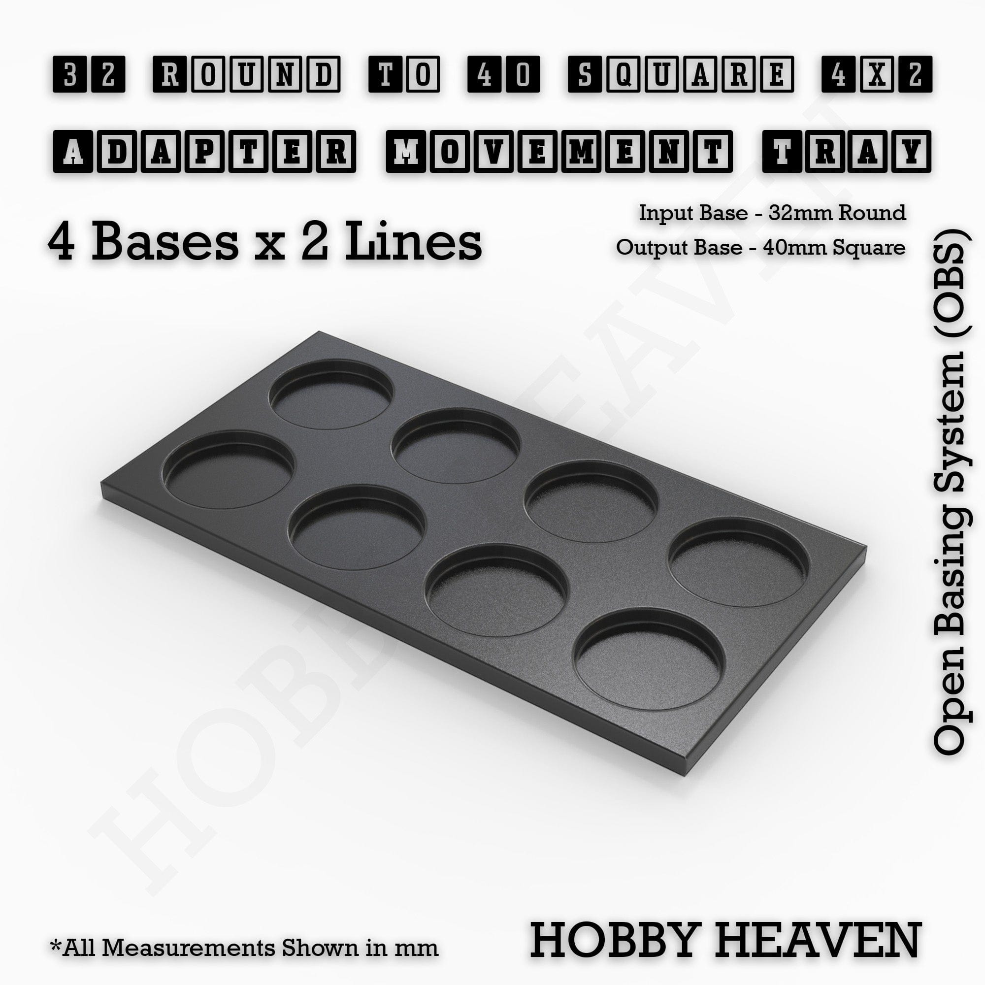 Movement Tray Round to Square Movement Trays Adapters for Tabletop Games