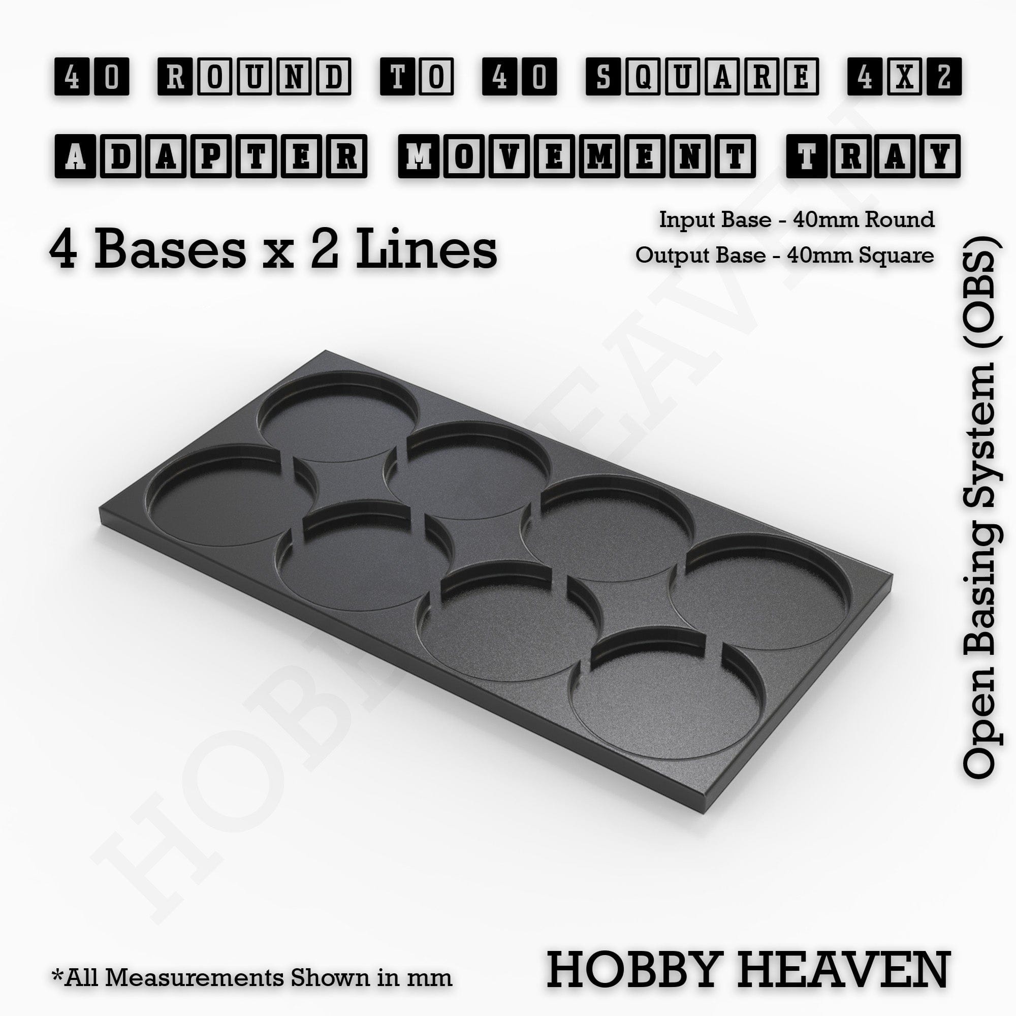 Movement Tray Round to Square Movement Trays Adapters for Tabletop Games