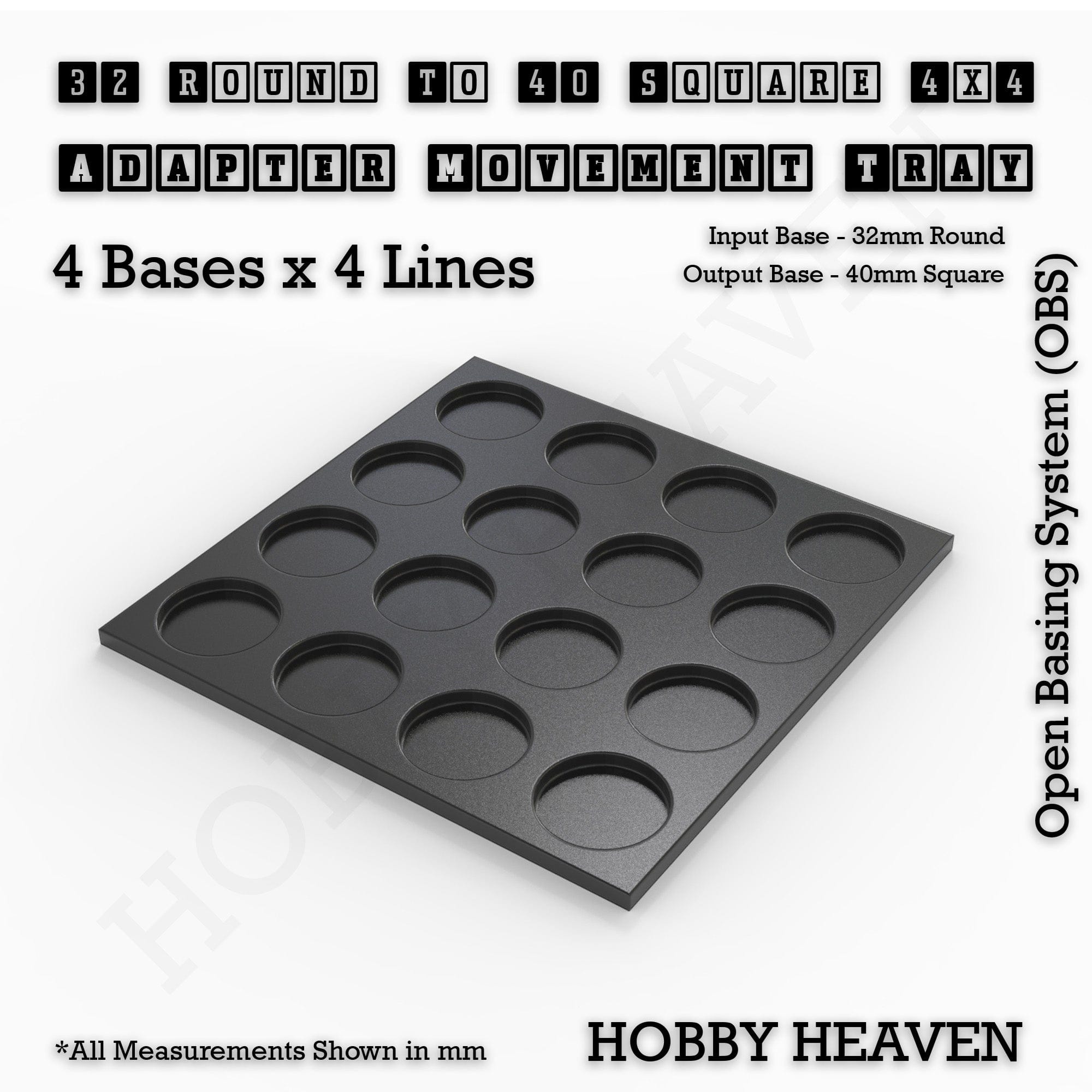 Movement Tray Round to Square Movement Trays Adapters for Tabletop Games