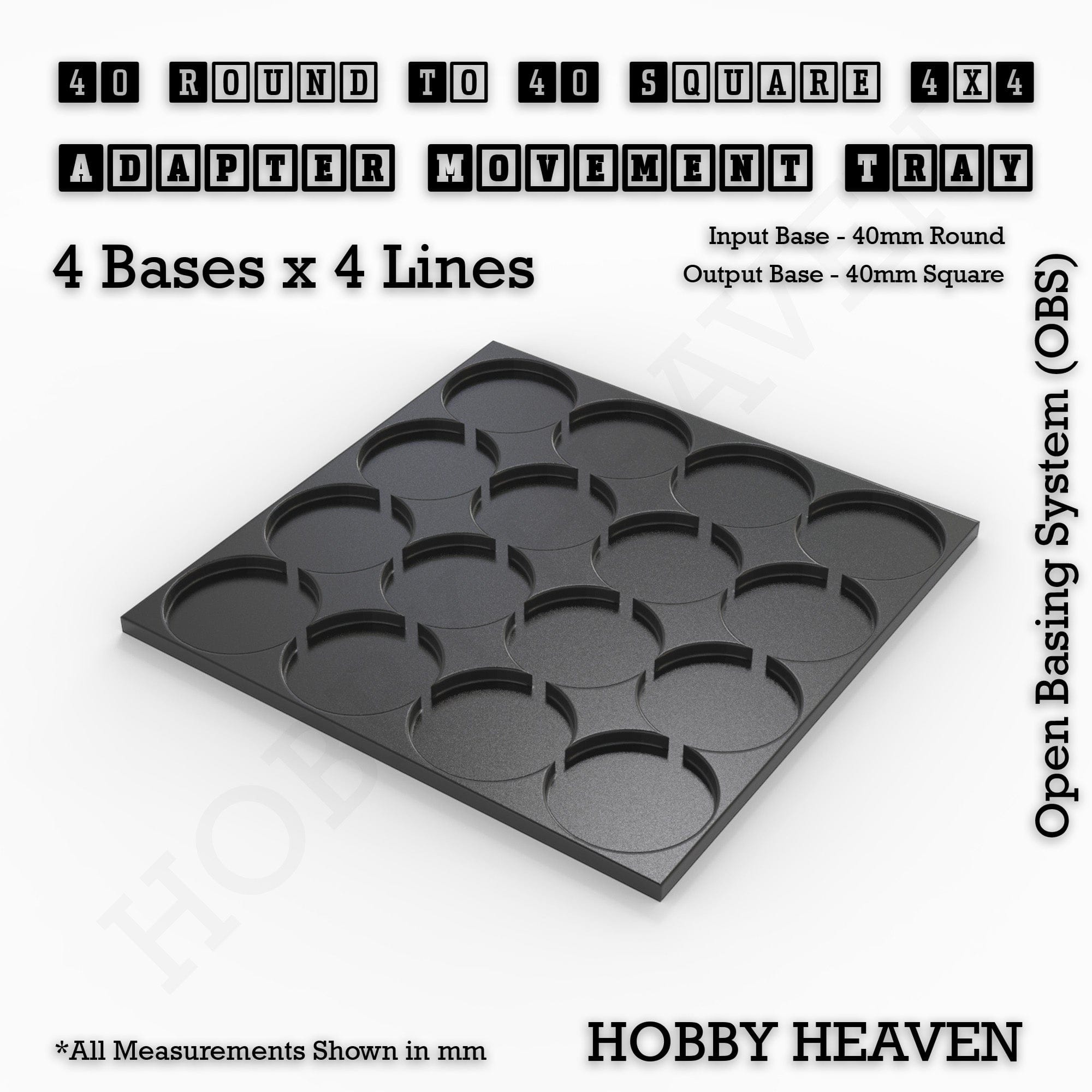 Movement Tray Round to Square Movement Trays Adapters for Tabletop Games