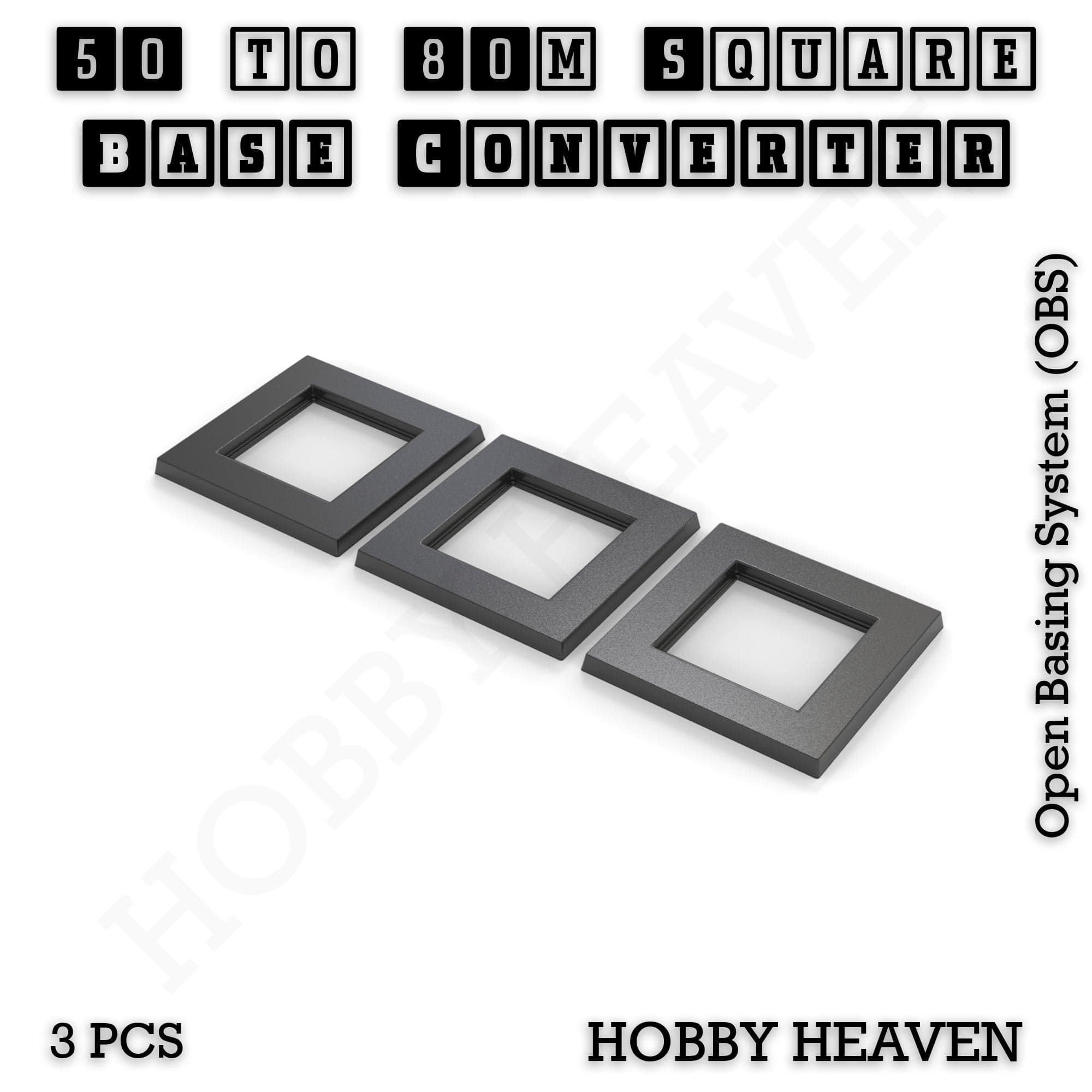 Base Square to Square Bases Size Converters 3d Print Full Range