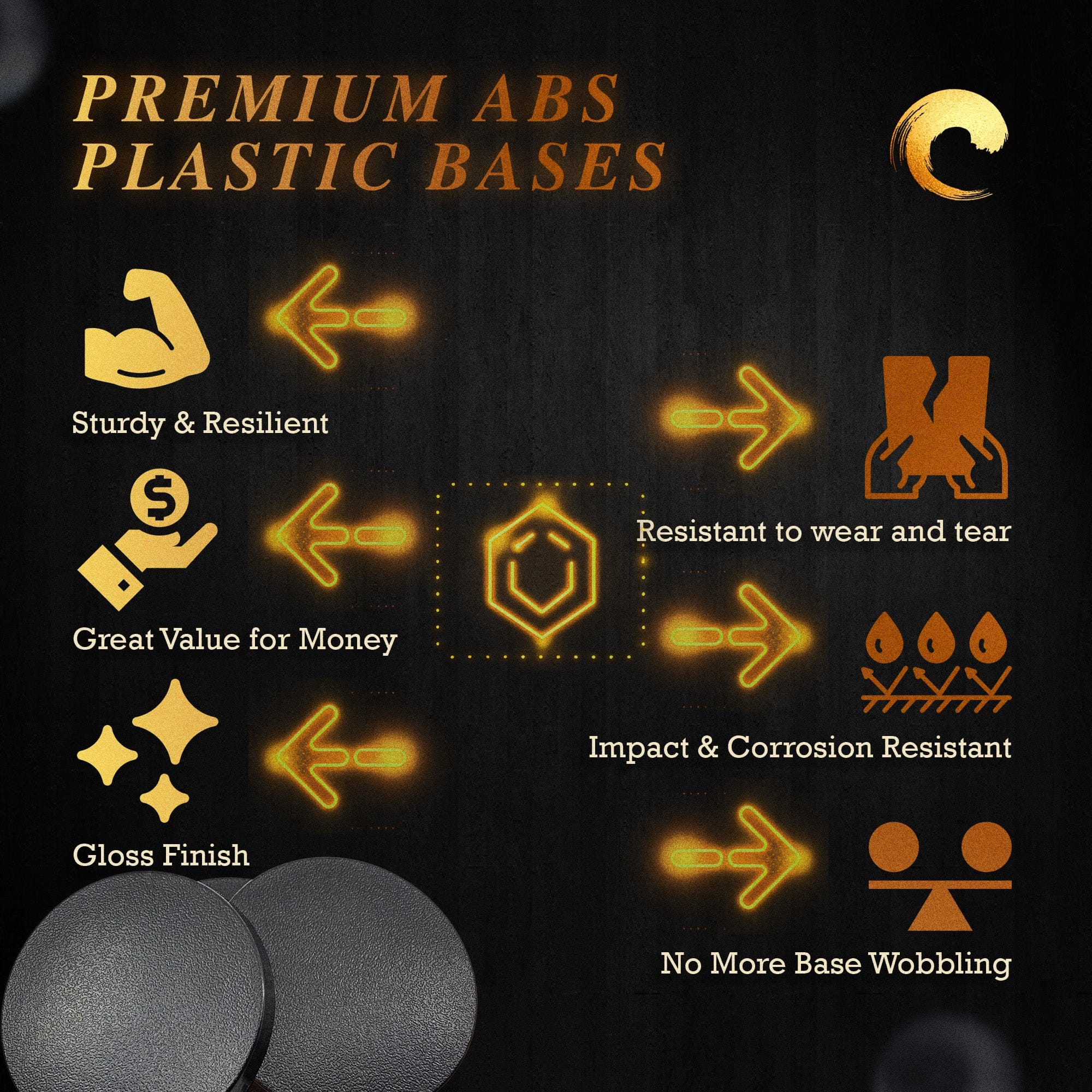 Base 50mm Round Plain Plastic Base