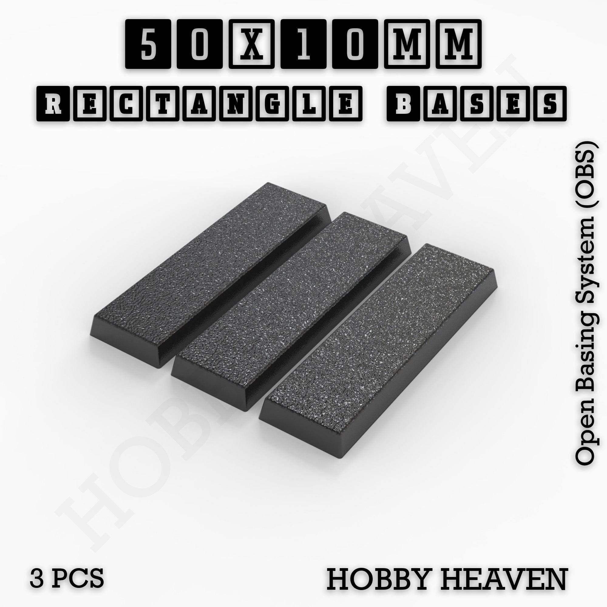 Base Rectangle Bases Range Sizes - 75x30mm to 125x40mm Medium Sizes 3d Print Full Range Tabletop Games