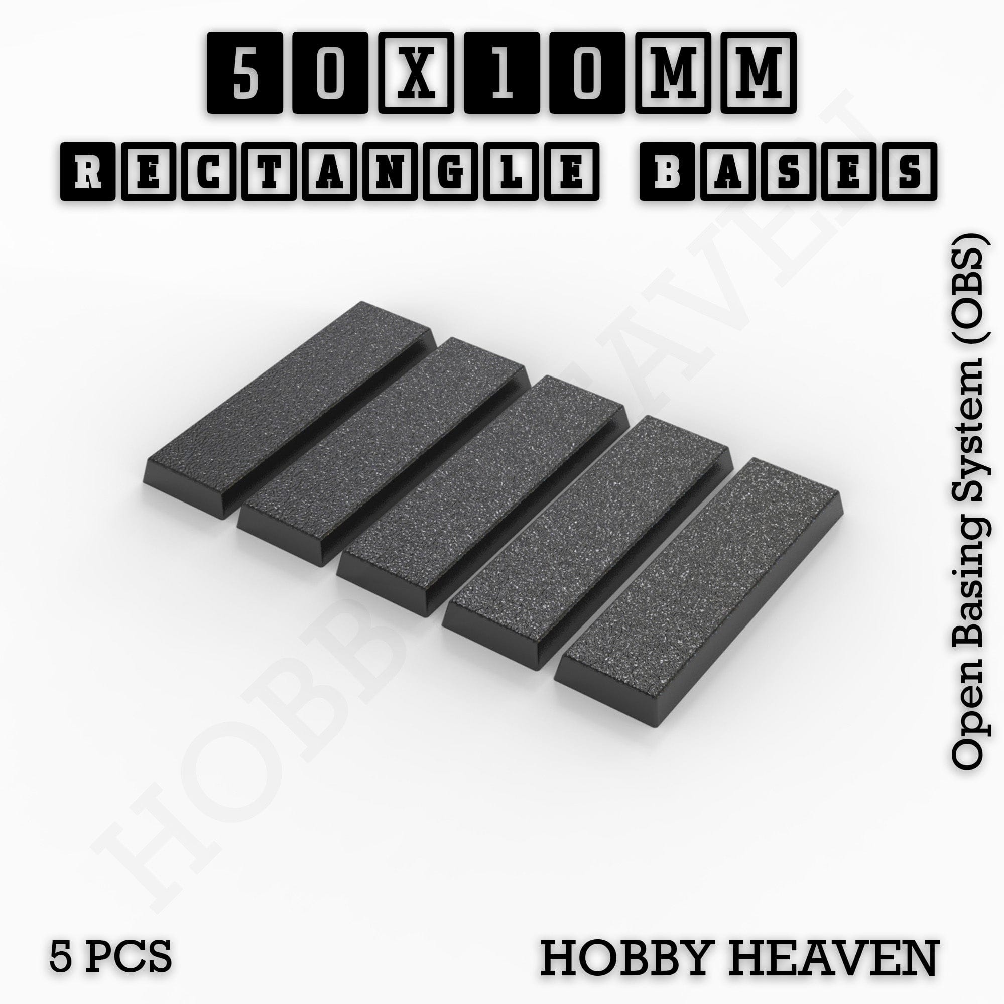 Base Rectangle Bases Range Sizes - 75x30mm to 125x40mm Medium Sizes 3d Print Full Range Tabletop Games