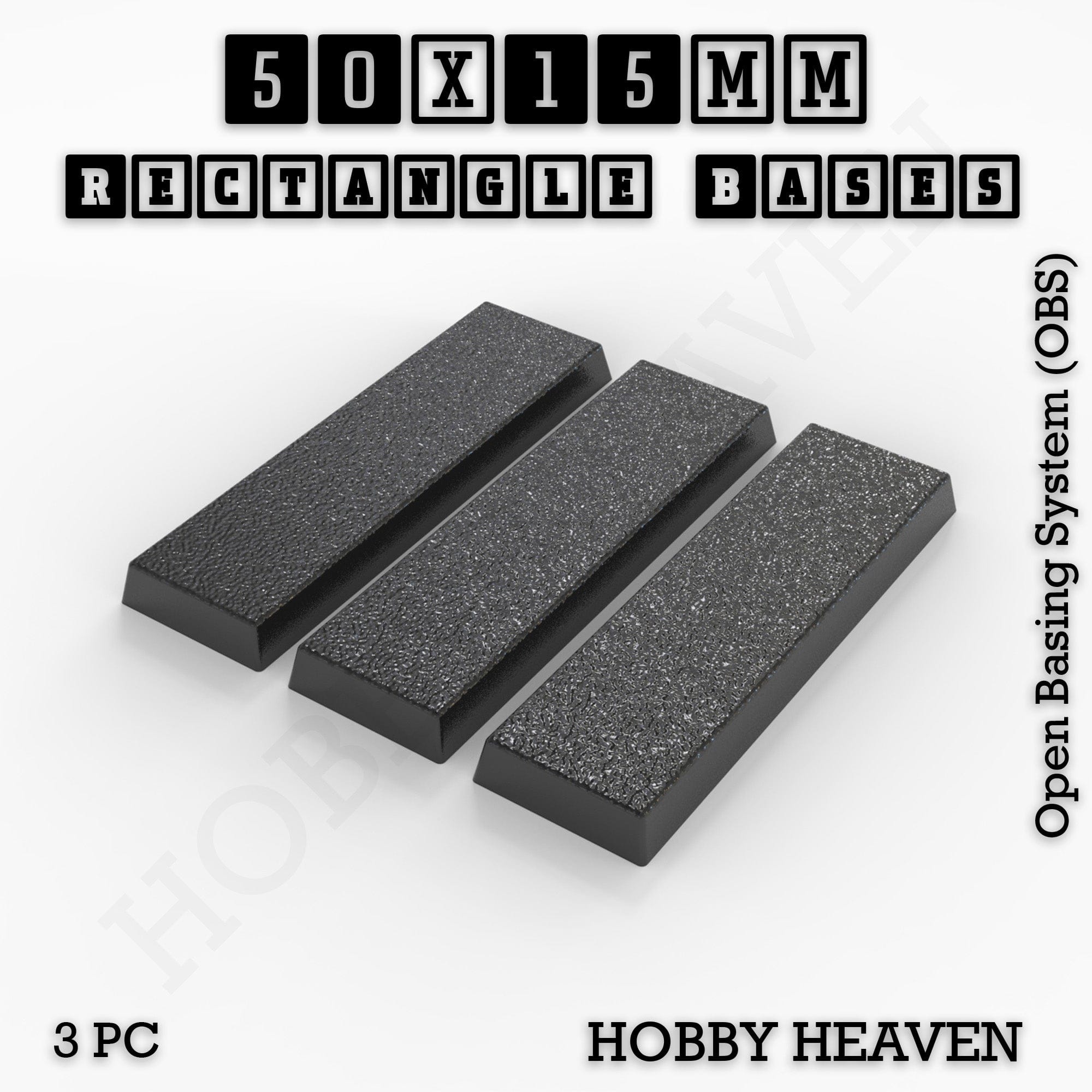 Base Rectangle Bases Range Sizes - 75x30mm to 125x40mm Medium Sizes 3d Print Full Range Tabletop Games