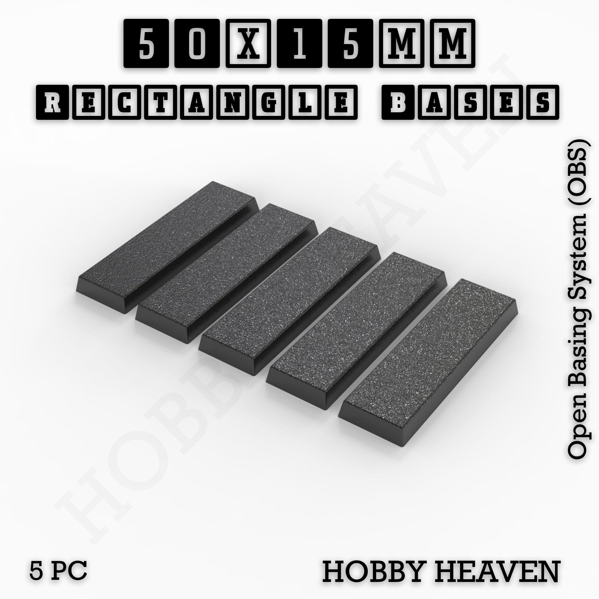 Base Rectangle Bases Range Sizes - 75x30mm to 125x40mm Medium Sizes 3d Print Full Range Tabletop Games