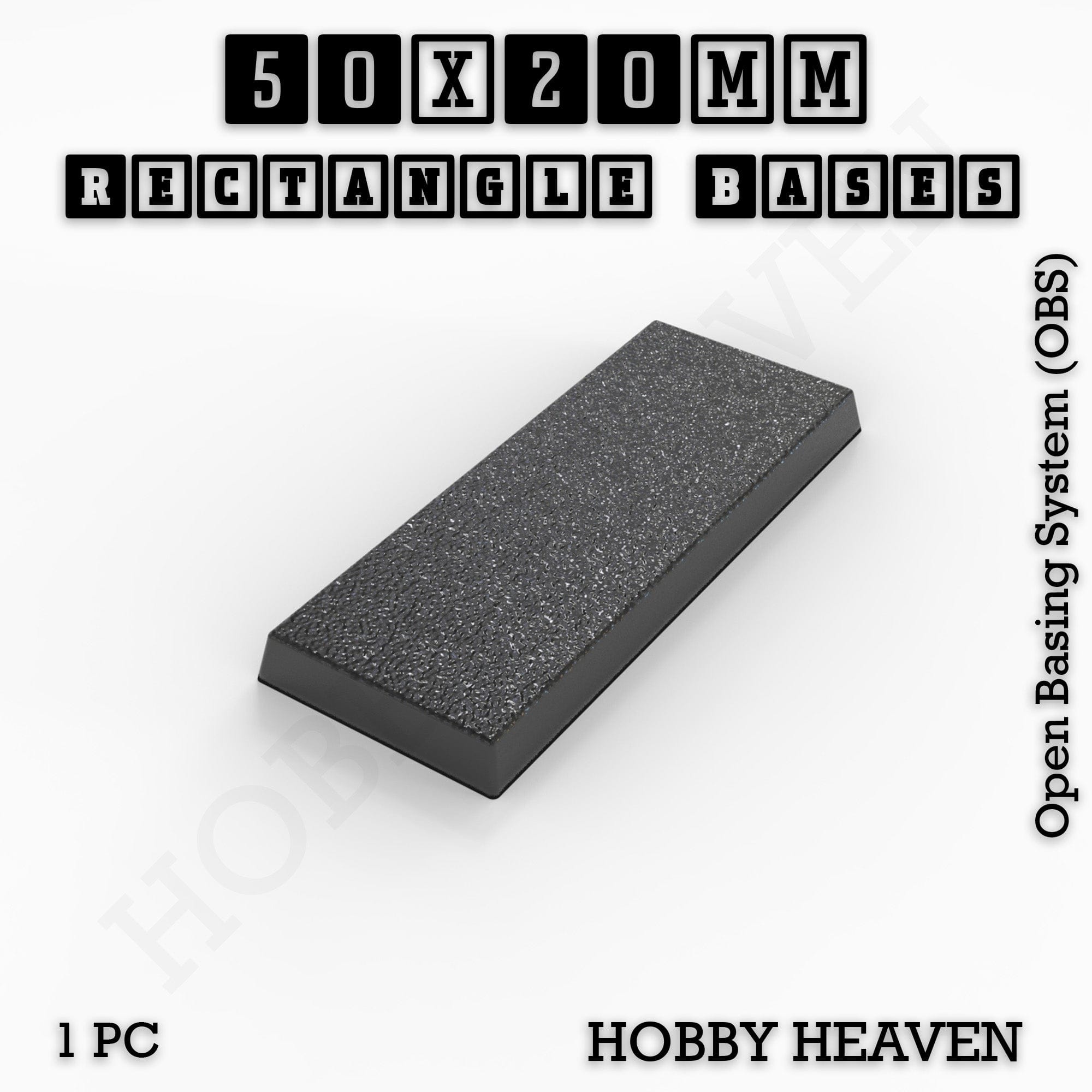 Base Rectangle Bases Range Sizes - 75x30mm to 125x40mm Medium Sizes 3d Print Full Range Tabletop Games
