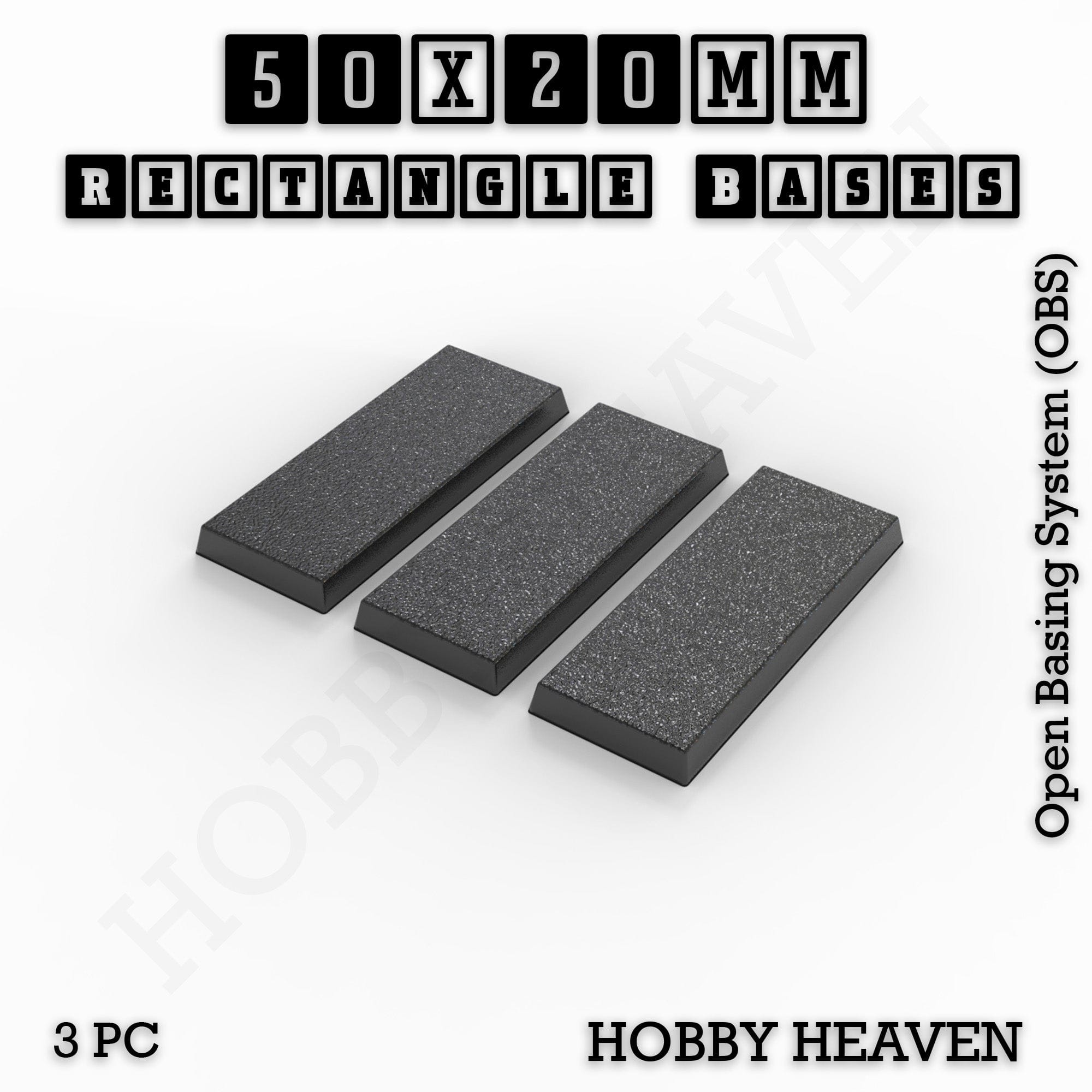 Base Rectangle Bases Range Sizes - 75x30mm to 125x40mm Medium Sizes 3d Print Full Range Tabletop Games