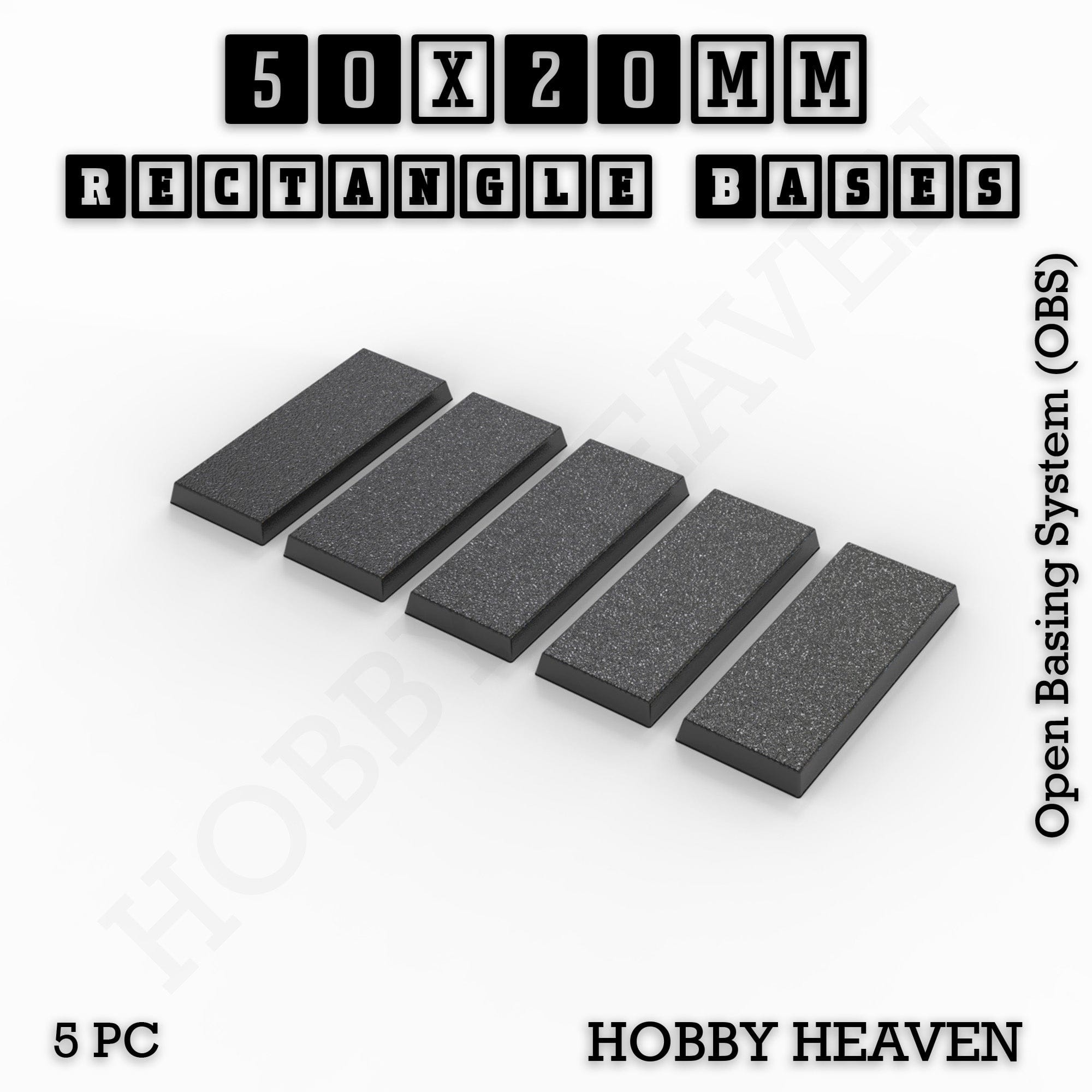 Base Rectangle Bases Range Sizes - 75x30mm to 125x40mm Medium Sizes 3d Print Full Range Tabletop Games