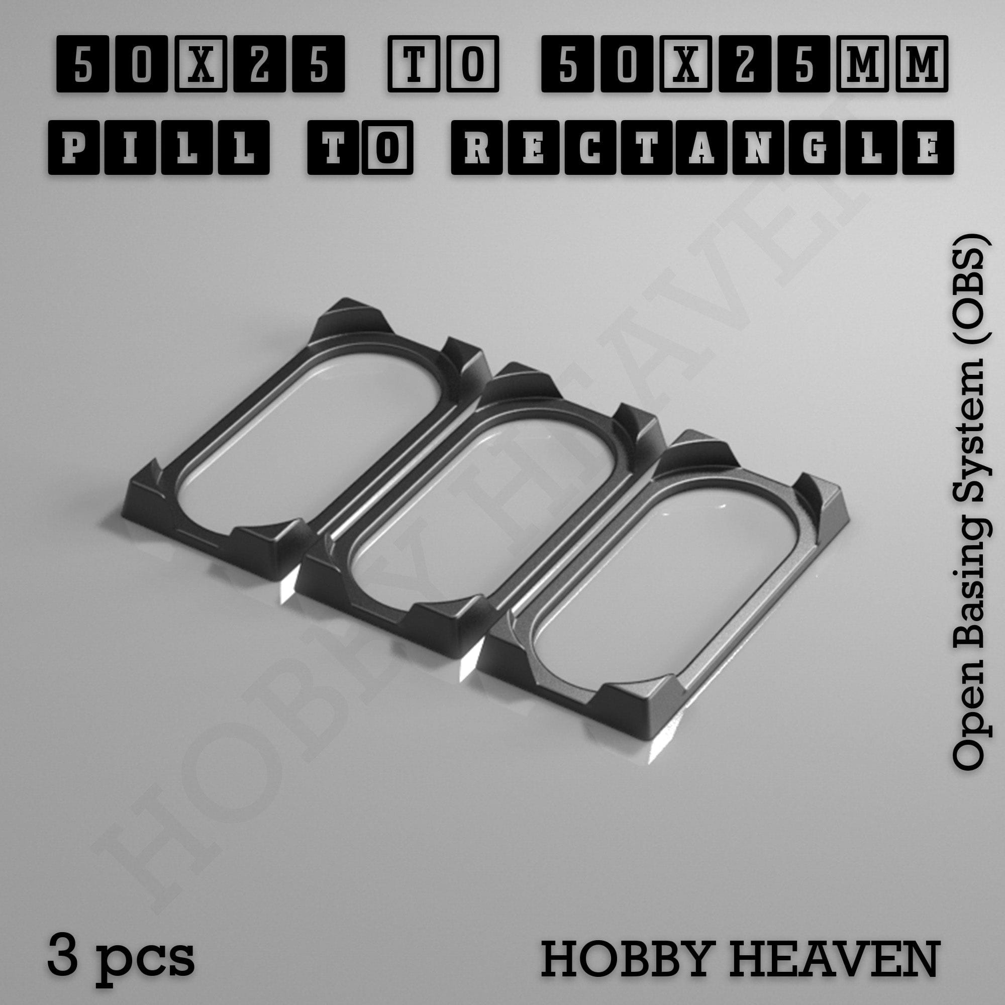 Base Converter Wargaming Oval to Rectangle Base Converters – Tabletop Games | 3D Printed Tabletop Accessories