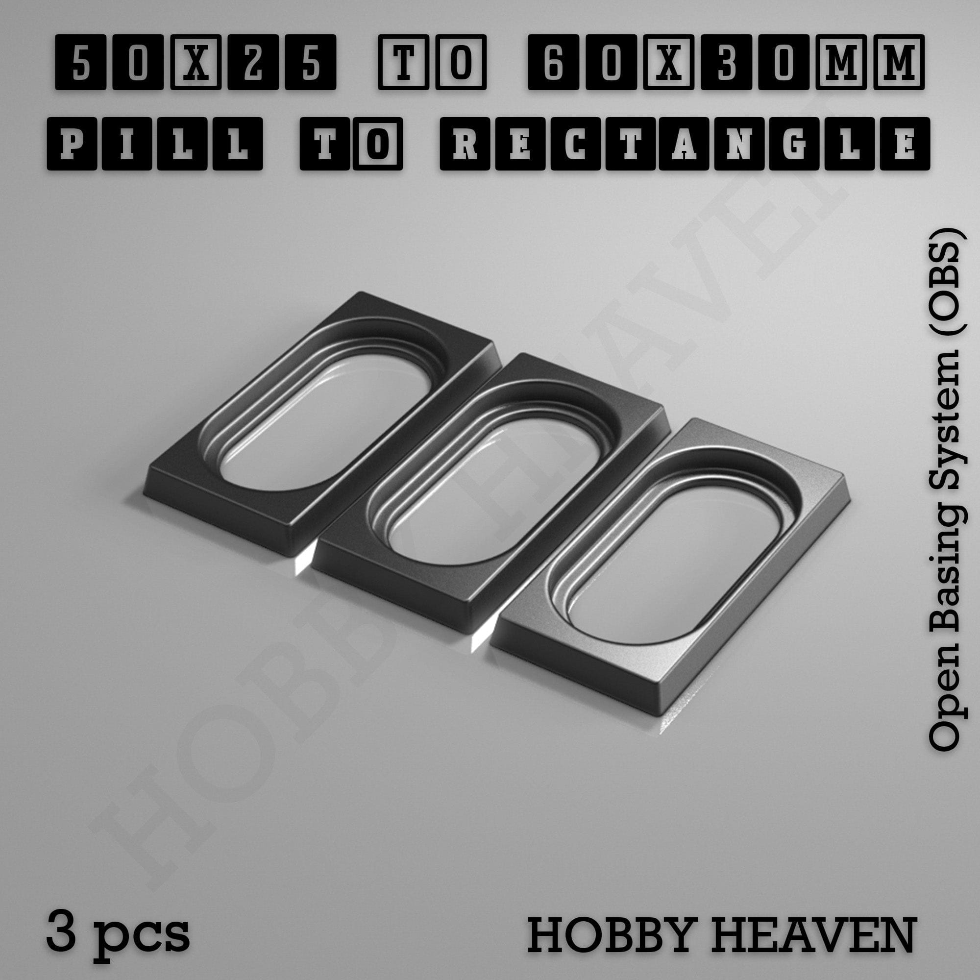Base Converter Wargaming Oval to Rectangle Base Converters – Tabletop Games | 3D Printed Tabletop Accessories