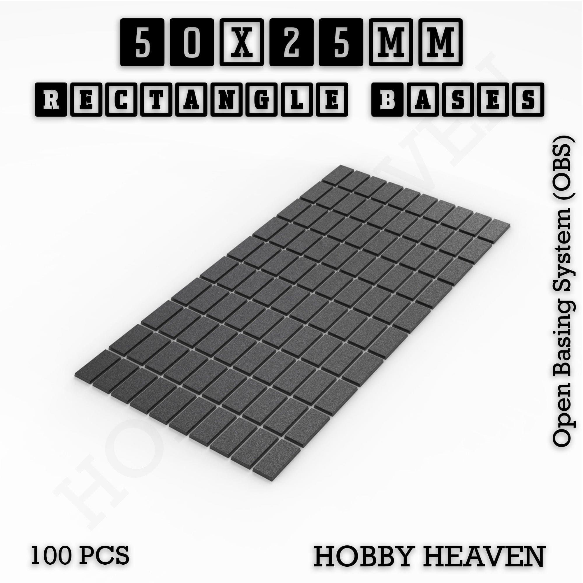 Base Rectangle Bases Range Sizes - 75x30mm to 125x40mm Medium Sizes 3d Print Full Range Tabletop Games