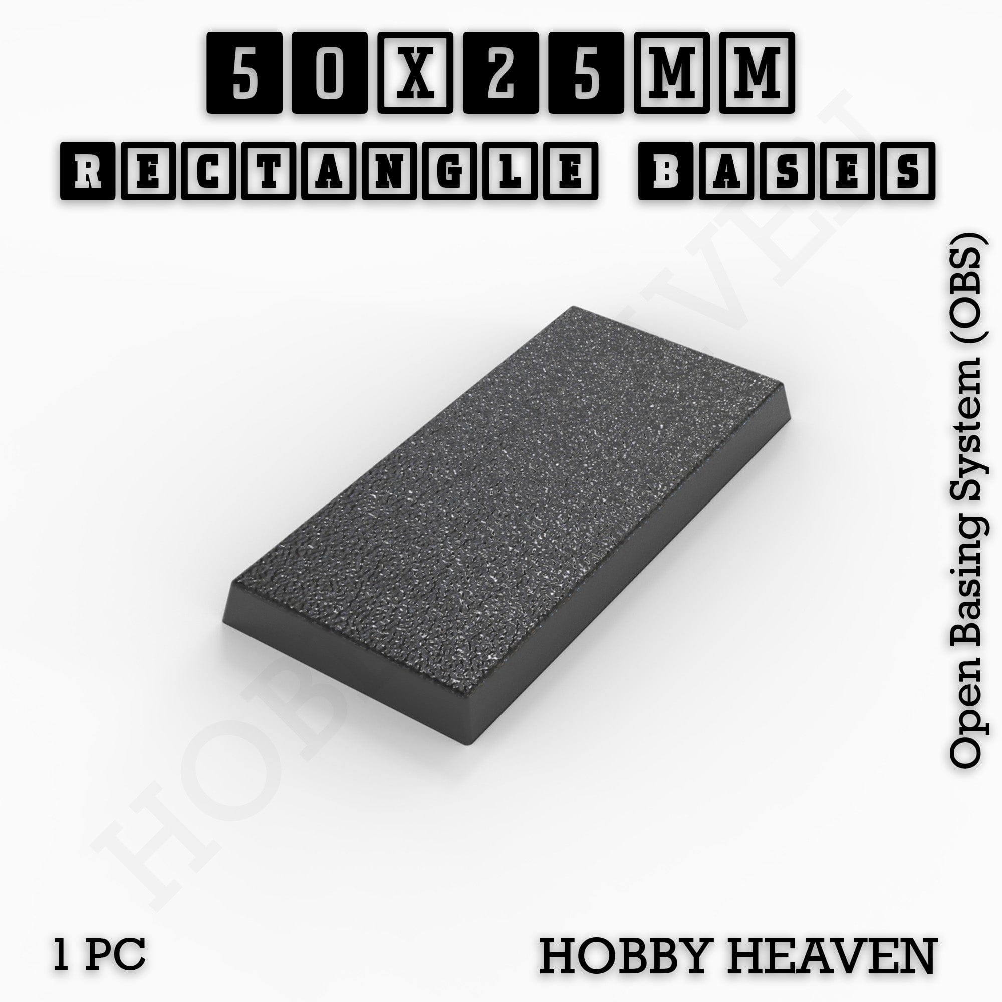 Base Rectangle Bases Range Sizes - 75x30mm to 125x40mm Medium Sizes 3d Print Full Range Tabletop Games