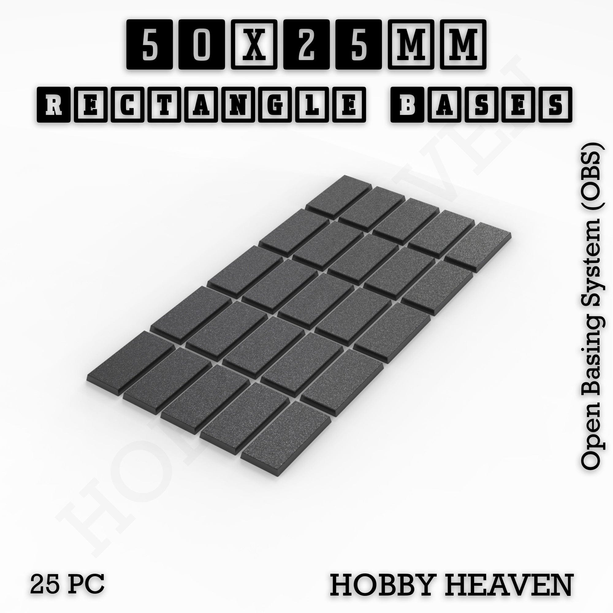 Base Rectangle Bases Range Sizes - 75x30mm to 125x40mm Medium Sizes 3d Print Full Range Tabletop Games