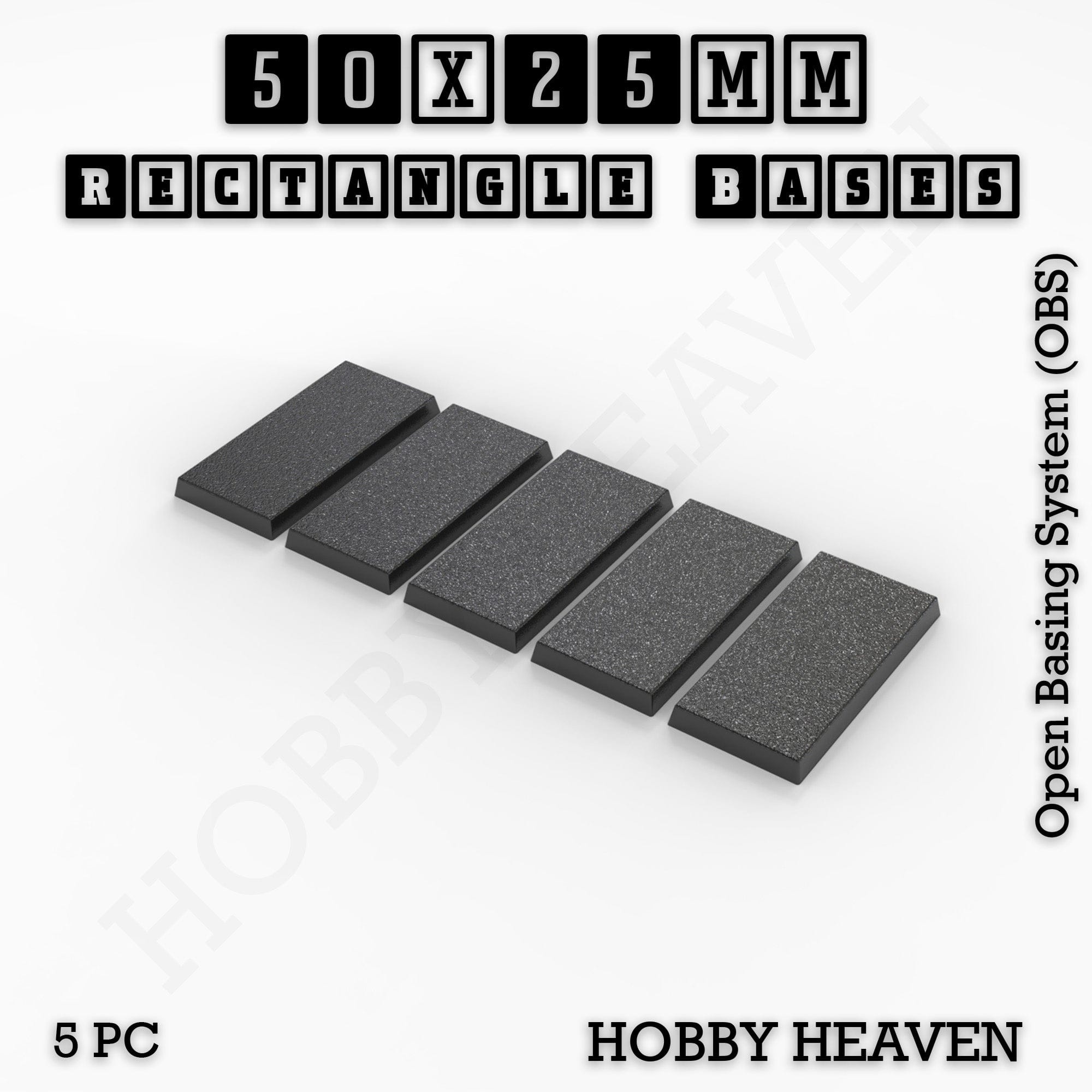 Base Rectangle Bases Range Sizes - 75x30mm to 125x40mm Medium Sizes 3d Print Full Range Tabletop Games