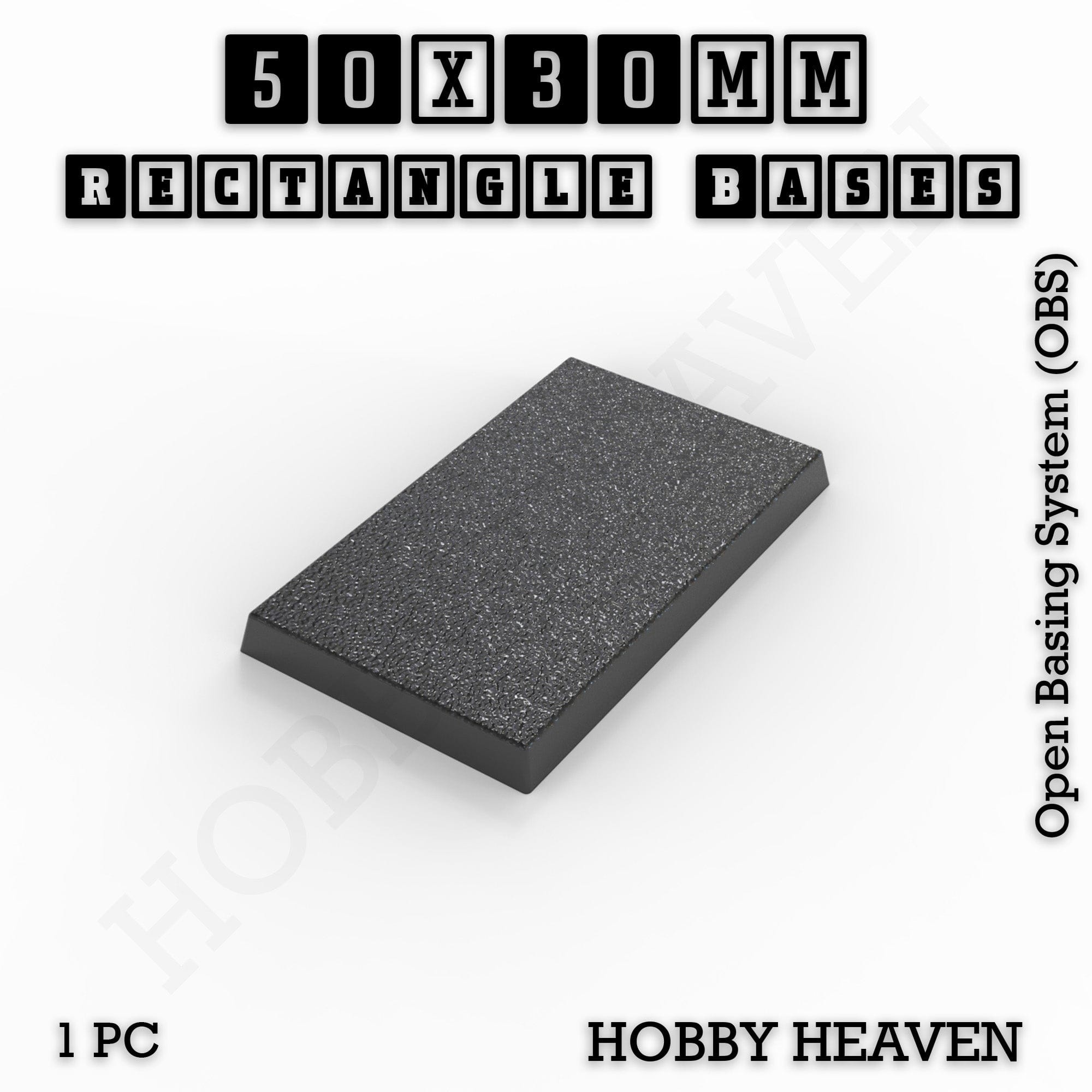 Base Rectangle Bases Range Sizes - 75x30mm to 125x40mm Medium Sizes 3d Print Full Range Tabletop Games