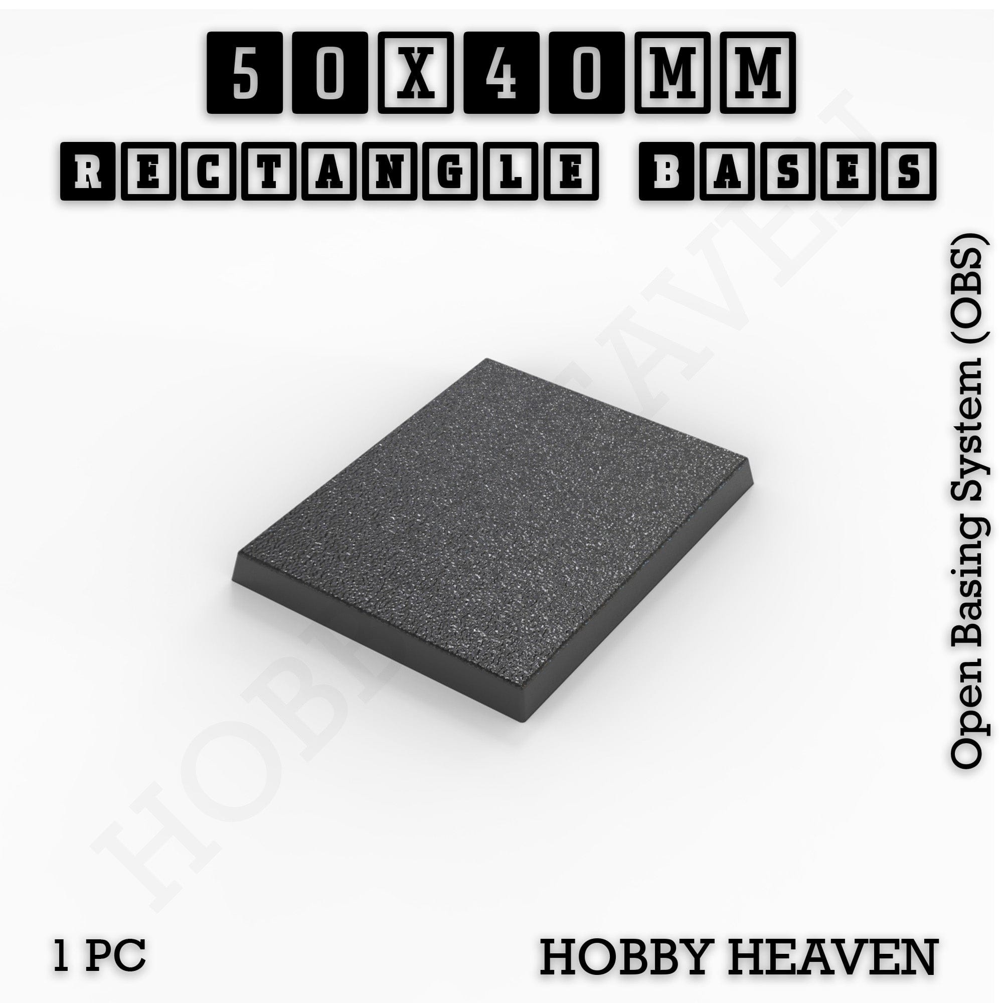 Base Rectangle Bases Range Sizes - 75x30mm to 125x40mm Medium Sizes 3d Print Full Range Tabletop Games