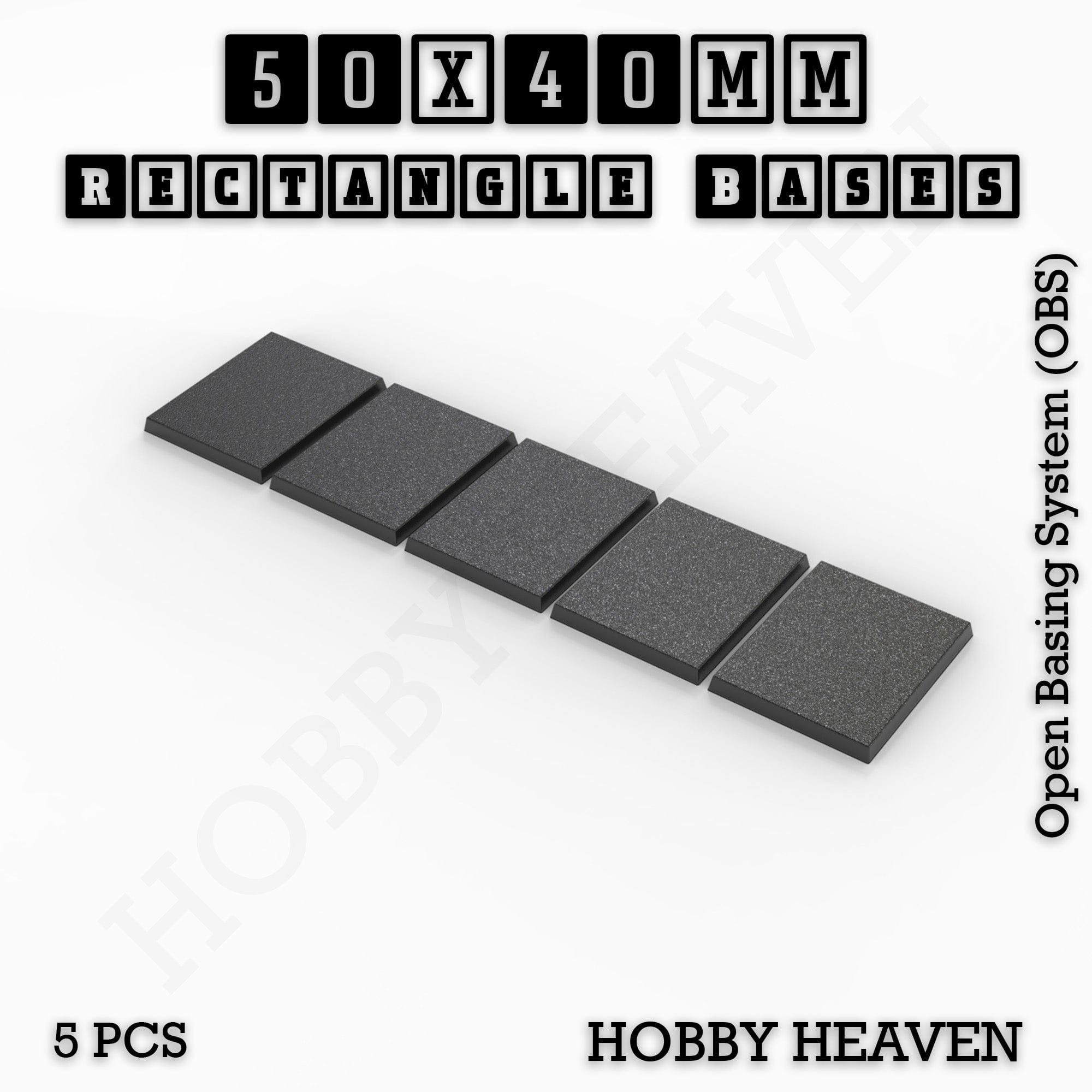 Base Rectangle Bases Range Sizes - 75x30mm to 125x40mm Medium Sizes 3d Print Full Range Tabletop Games