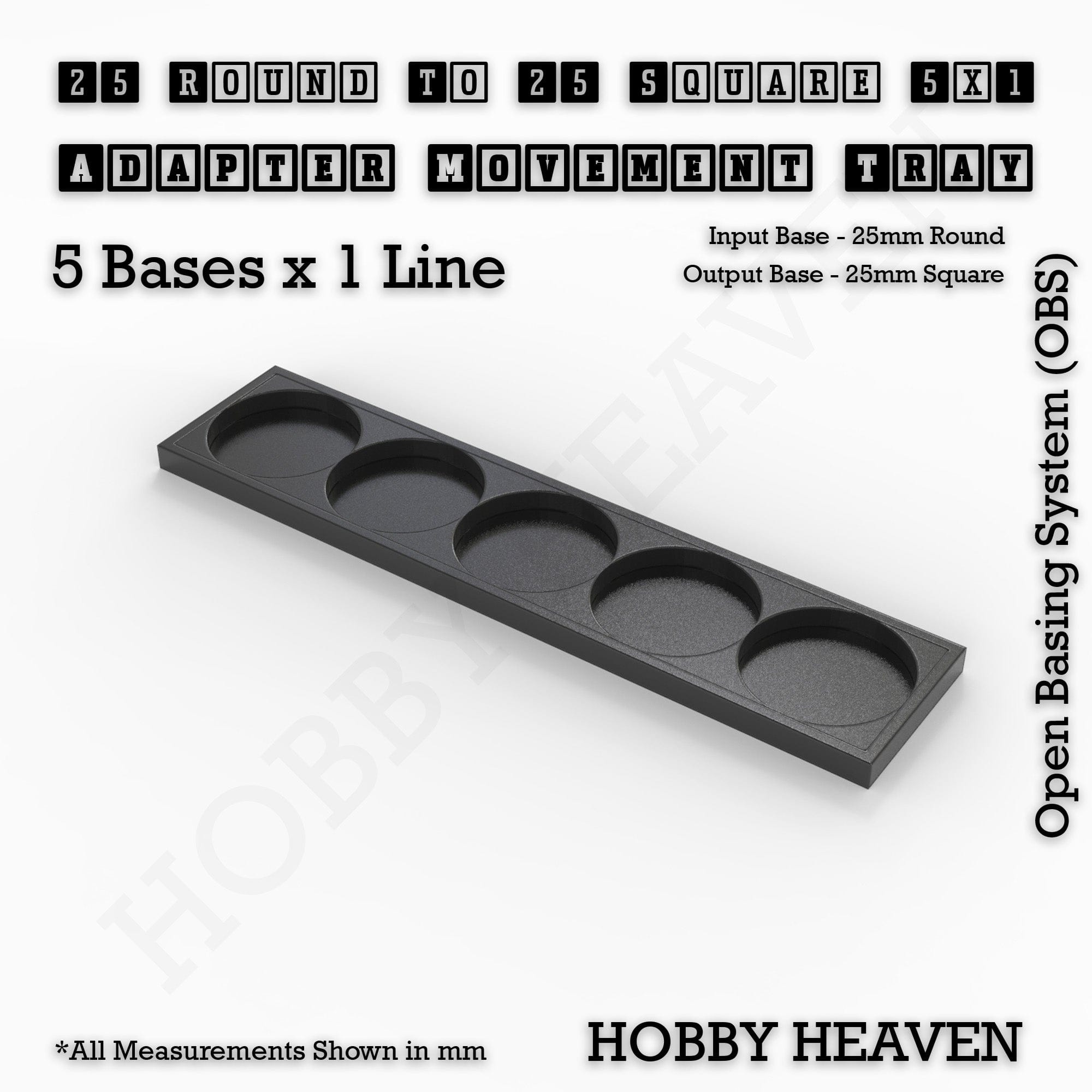 Movement Tray Round to Square Movement Trays Adapters for Tabletop Games