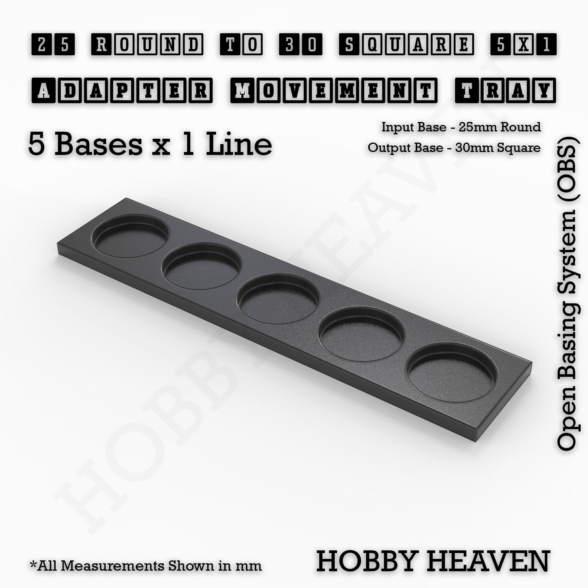 Movement Tray Round to Square Movement Trays Adapters for Tabletop Games