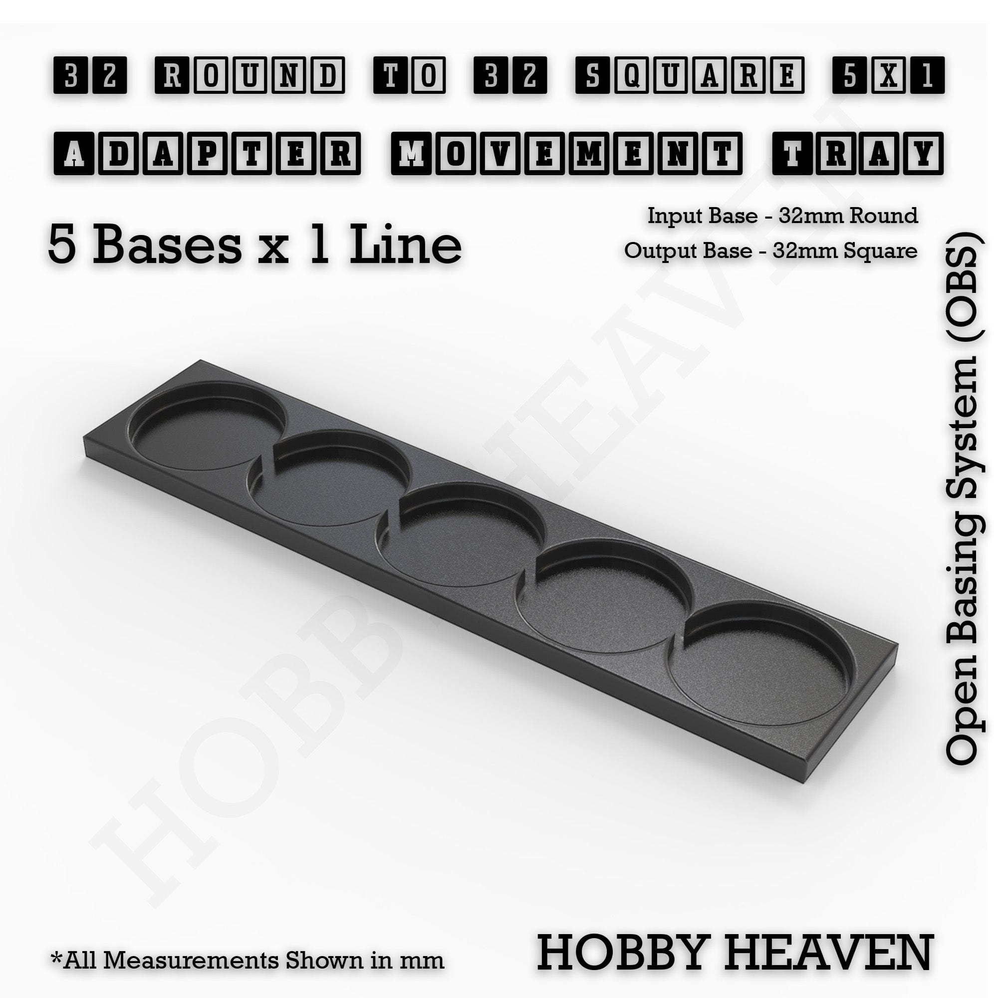Movement Tray Round to Square Movement Trays Adapters for Tabletop Games