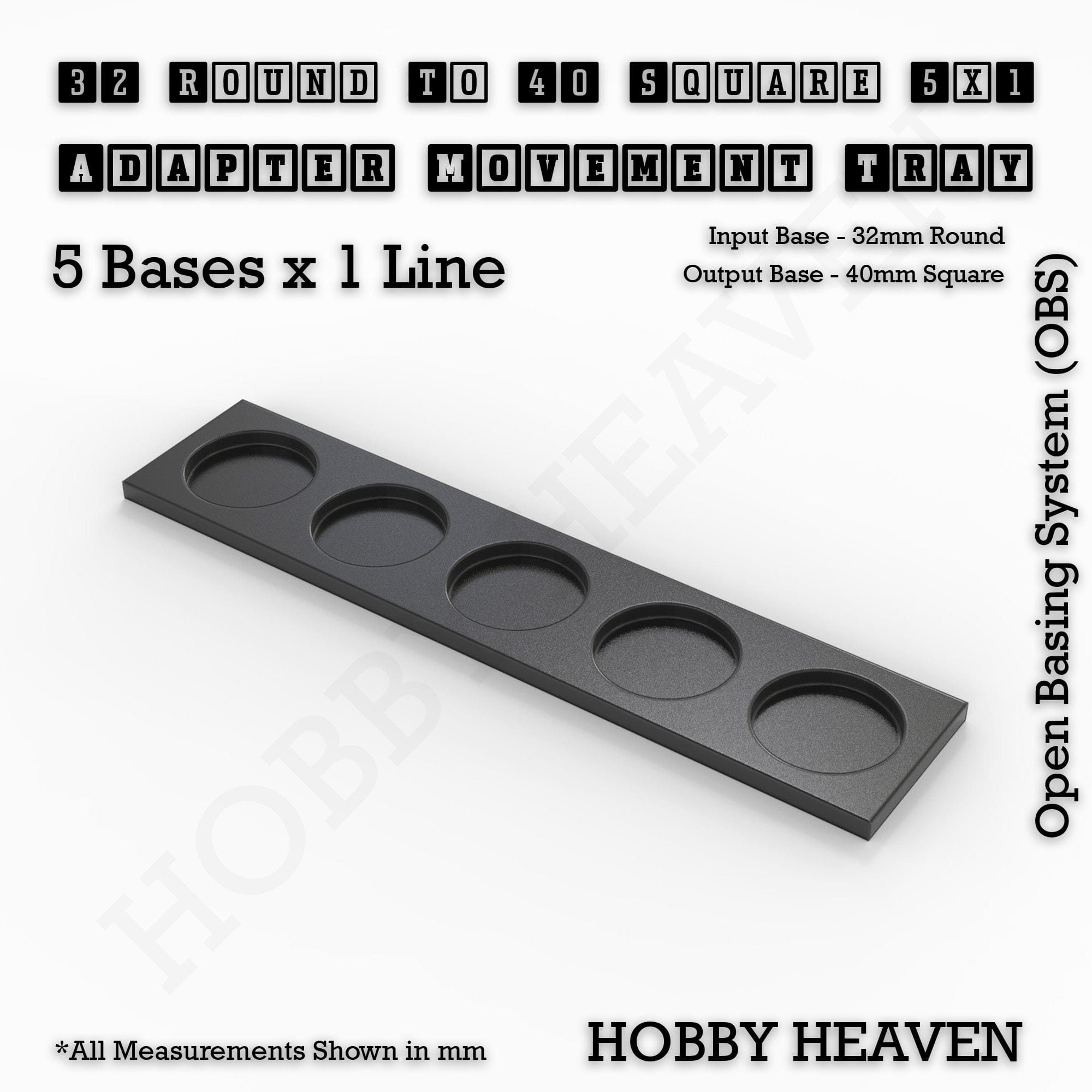 Movement Tray Round to Square Movement Trays Adapters for Tabletop Games