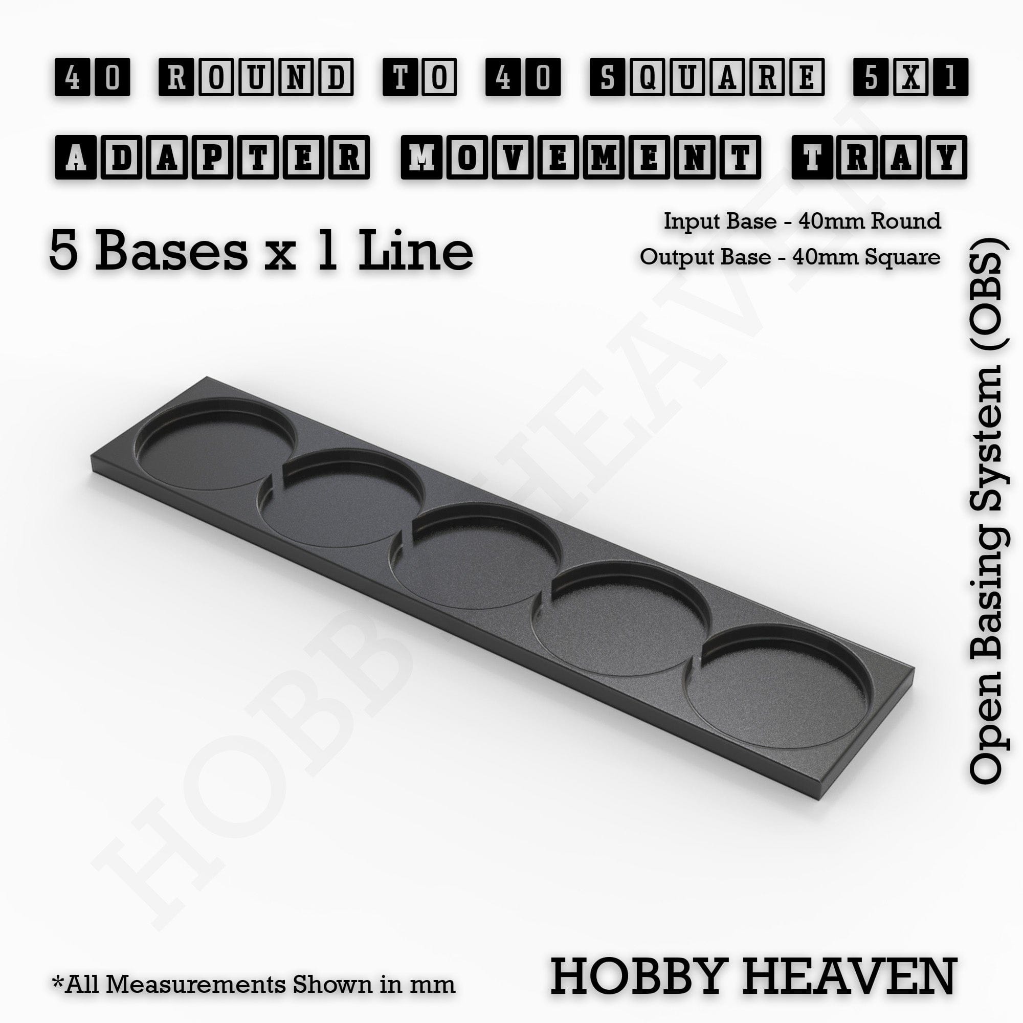 Movement Tray Round to Square Movement Trays Adapters for Tabletop Games