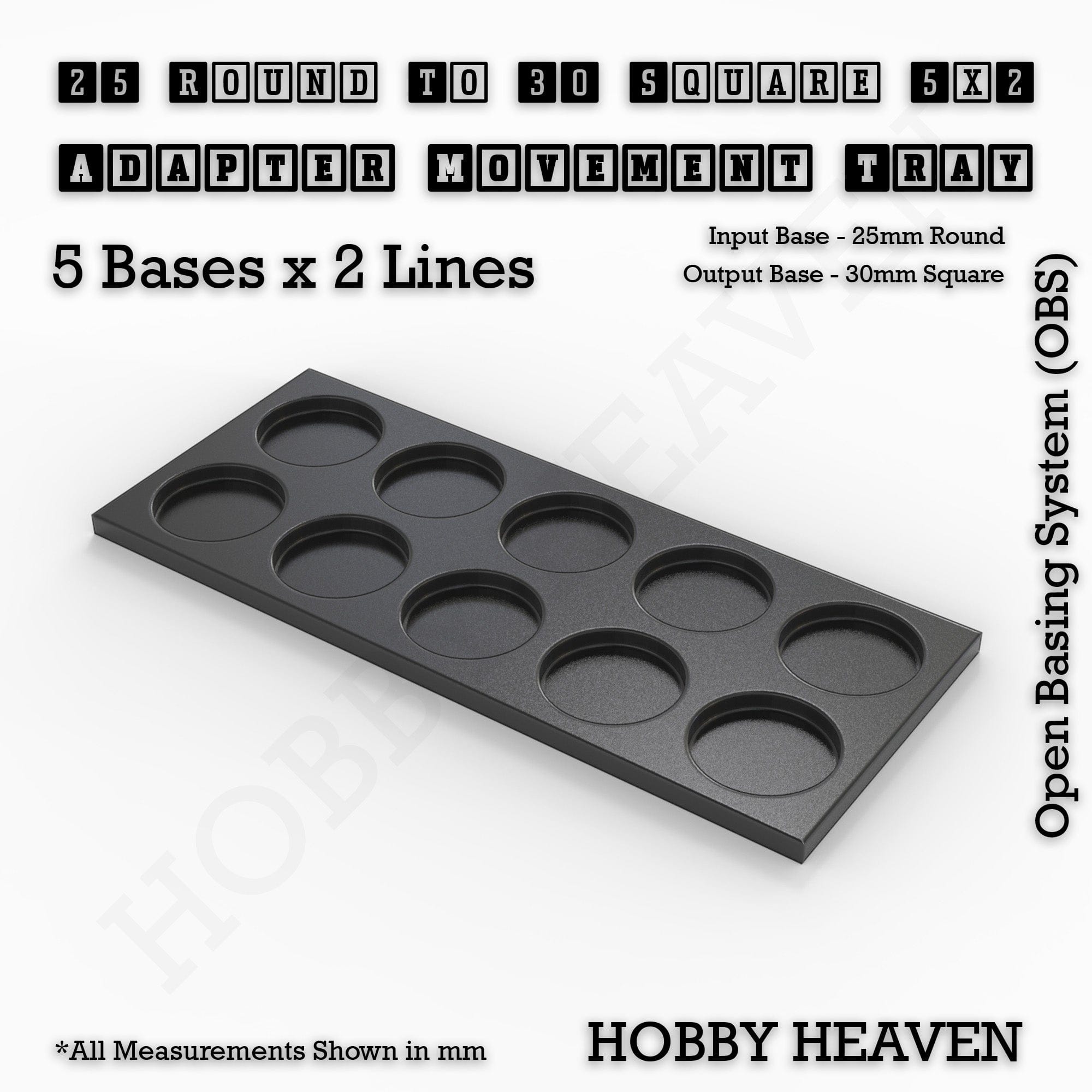 Movement Tray Round to Square Movement Trays Adapters for Tabletop Games