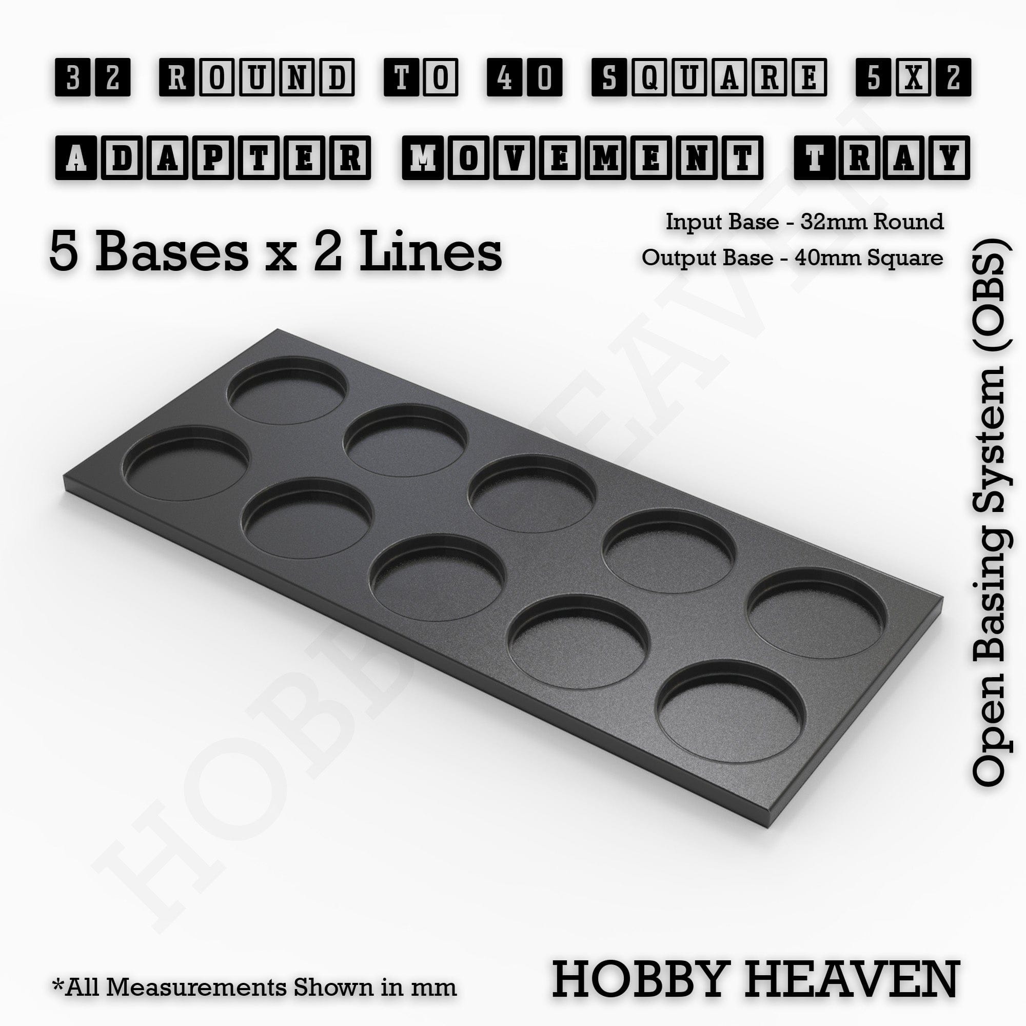 Movement Tray Round to Square Movement Trays Adapters for Tabletop Games
