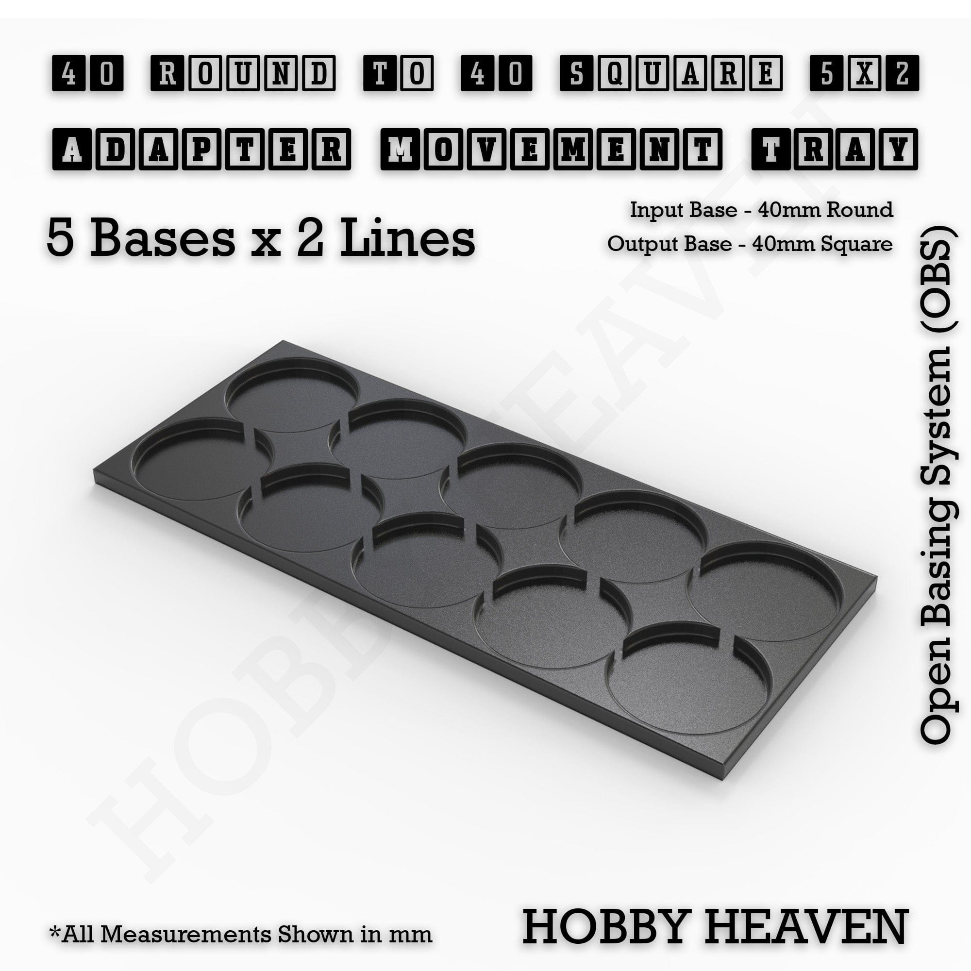 Movement Tray Round to Square Movement Trays Adapters for Tabletop Games