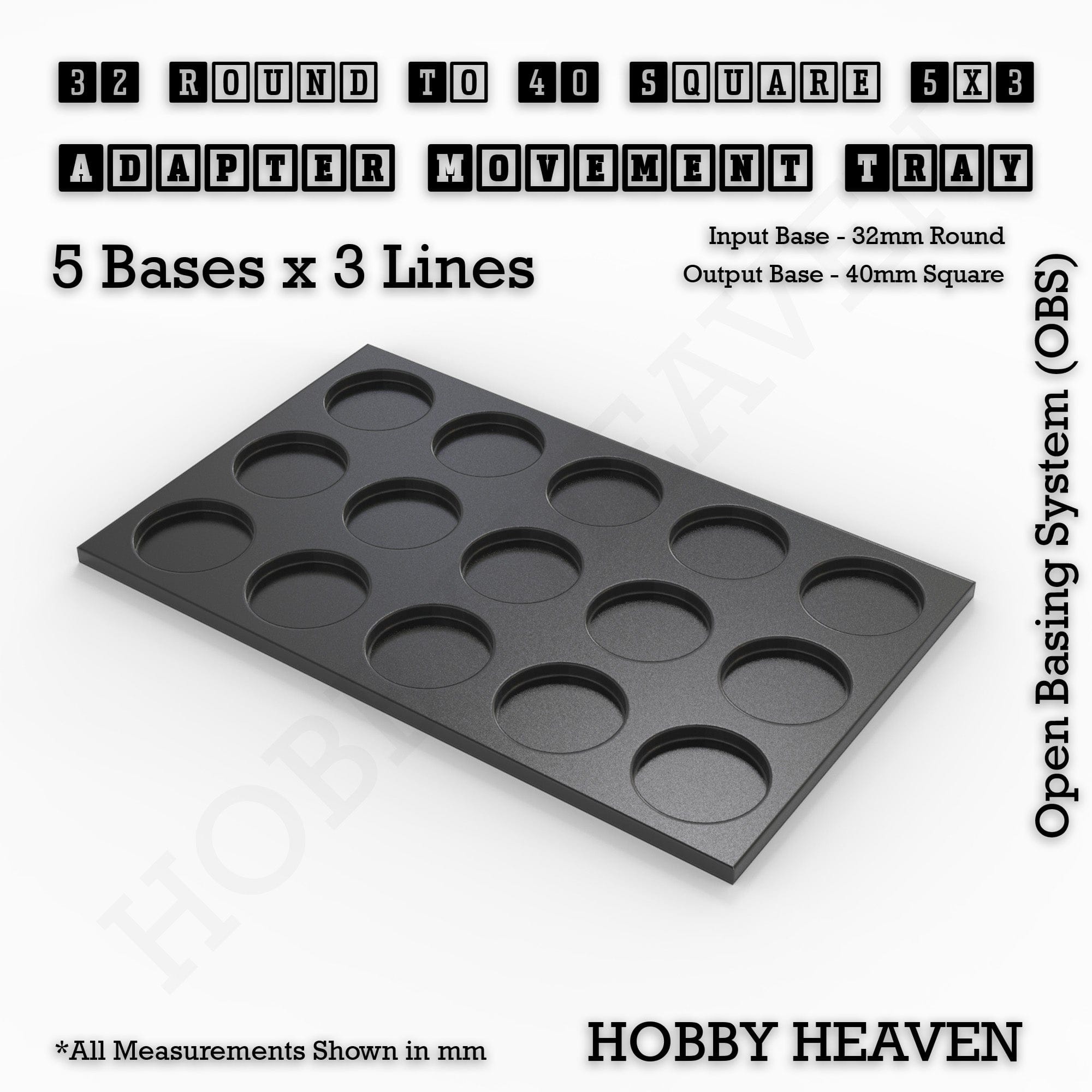 Movement Tray Round to Square Movement Trays Adapters for Tabletop Games