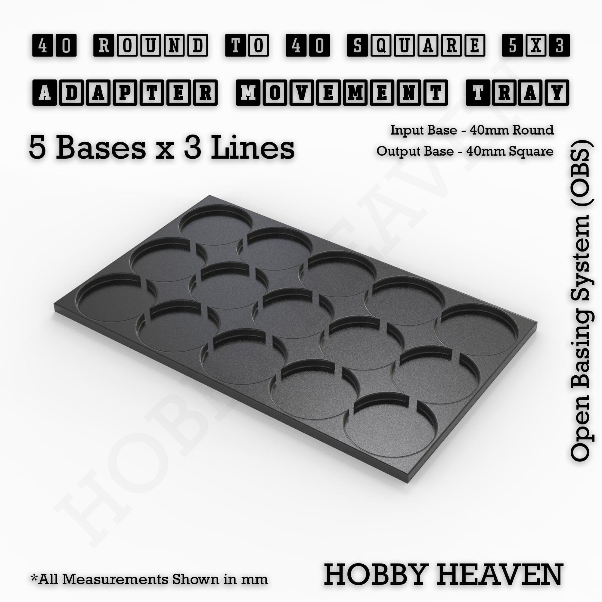 Movement Tray Round to Square Movement Trays Adapters for Tabletop Games